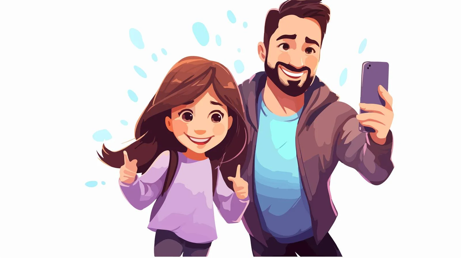 Happy Kid with Parent Using Smartphone — free download from Dotvec