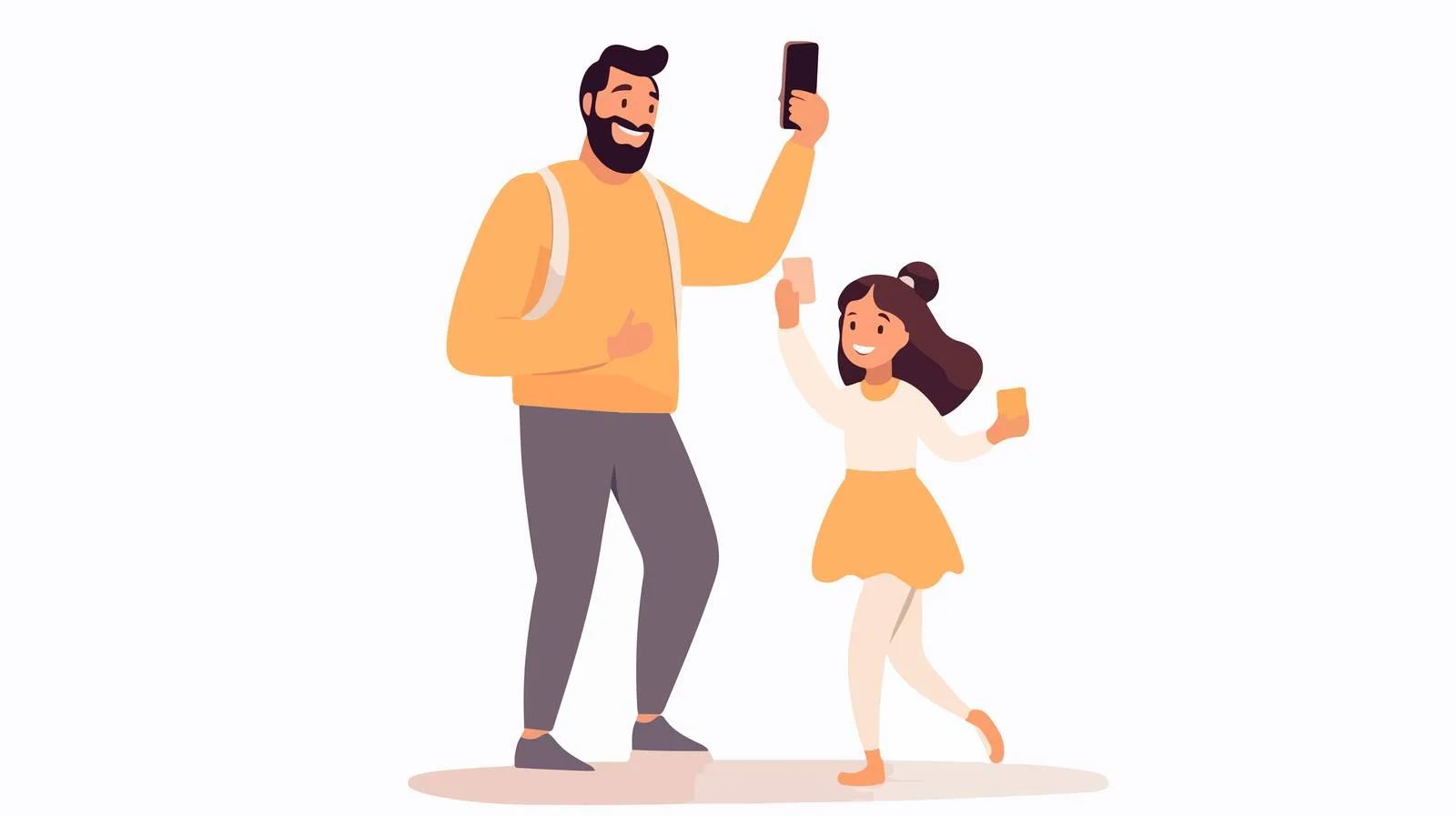Joyful Family Watching Cartoon on Smartphone — free download from Dotvec