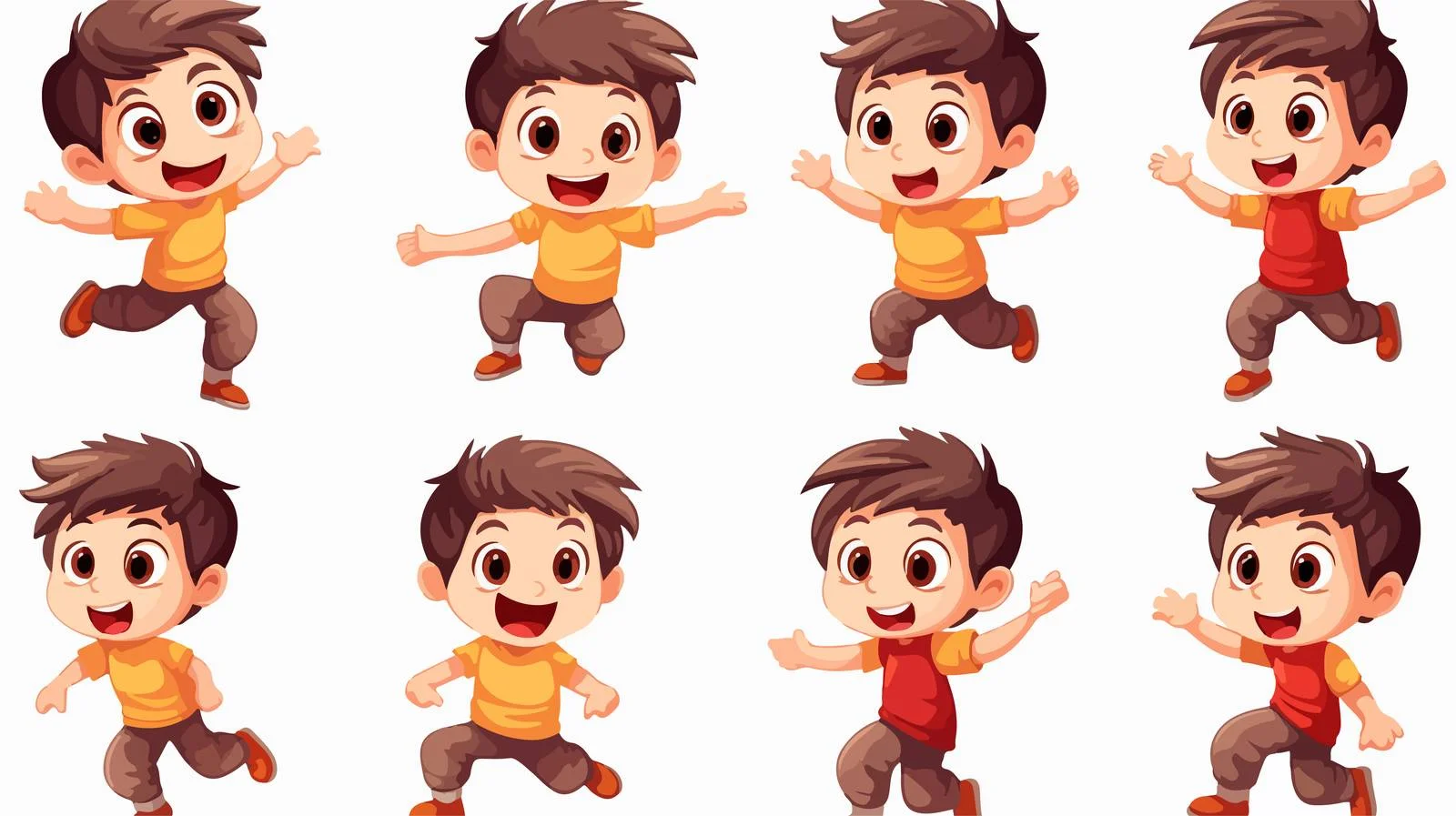 Joyful Child Jumping Cartoon Illustration — free download from Dotvec
