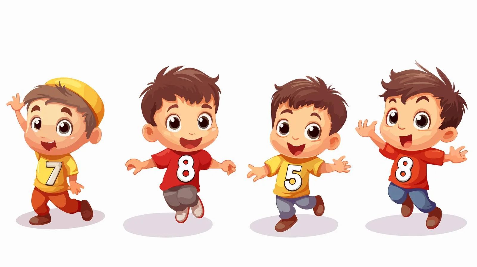 Joyful Child Jumping Cartoon Vector Art — free download from Dotvec