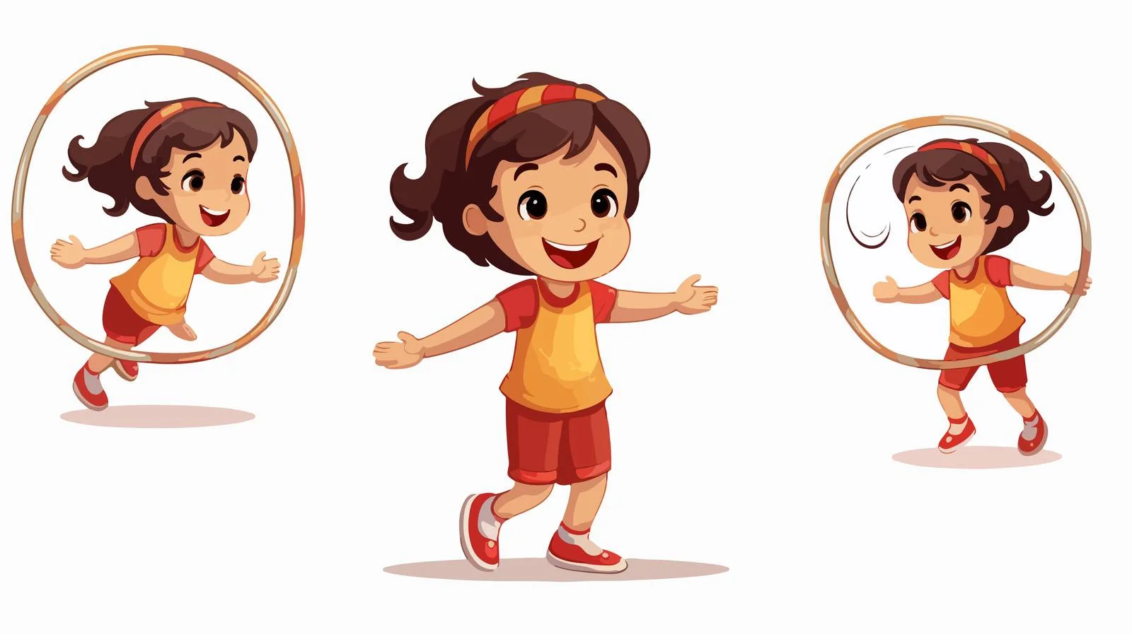 Cheerful Kid Playing with Hula Hoop — free download from Dotvec