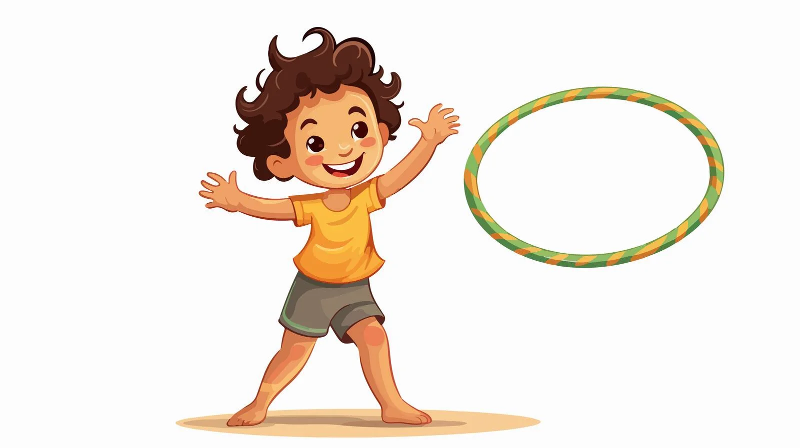 Joyful Kid Hula Hoop Vector Art — free download from Dotvec