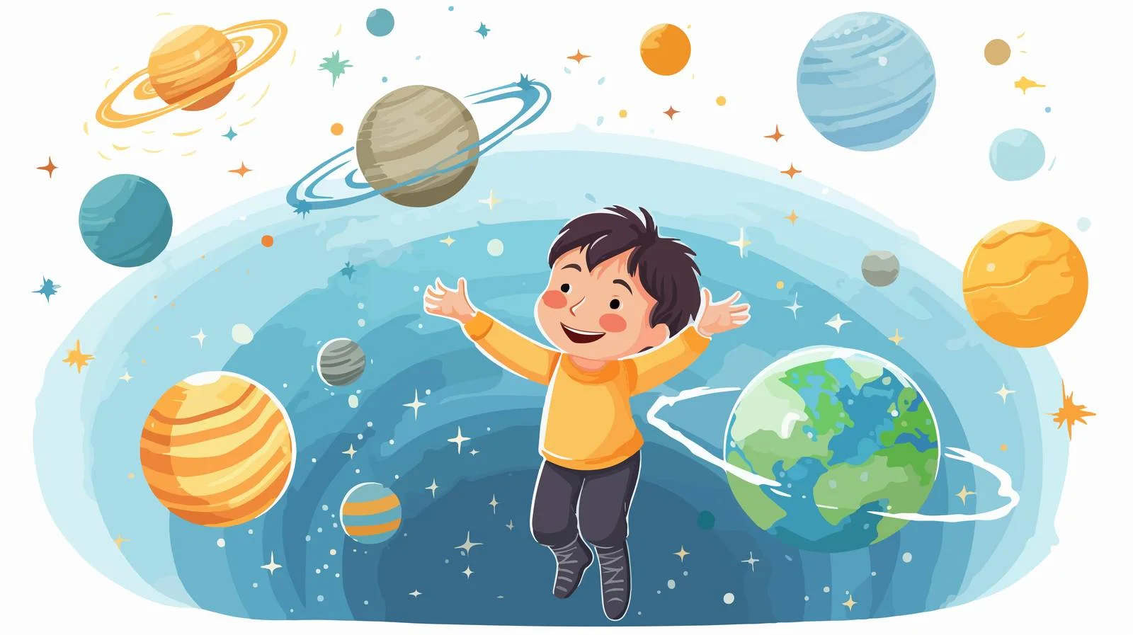 Young Astronomy Enthusiast Cartoon Illustration — free download from Dotvec