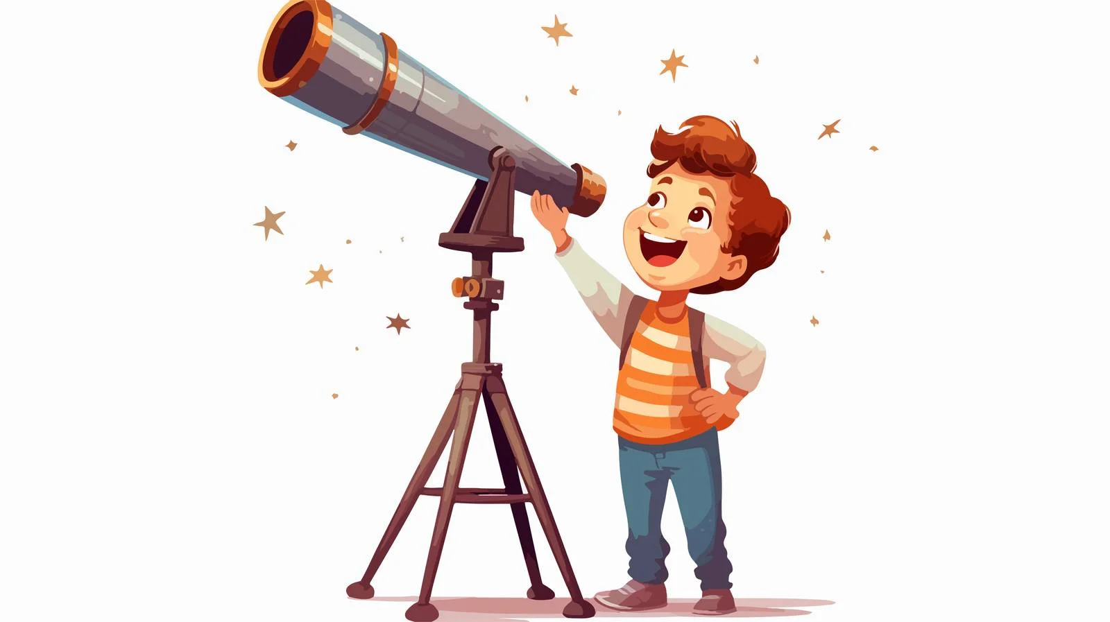 Astro Kid with Telescope — free download from Dotvec