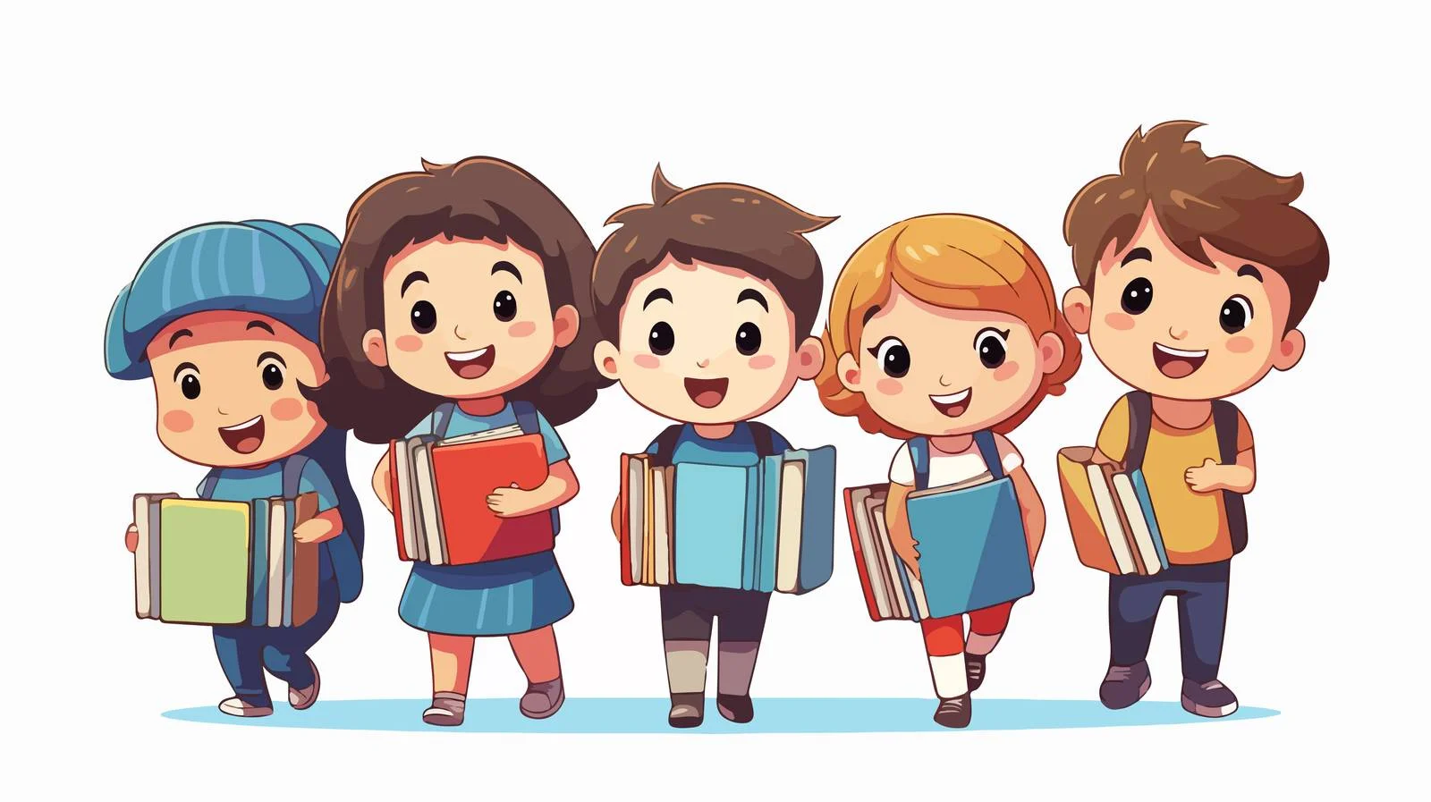 Joyful Kids Donate Books Illustration — free download from Dotvec