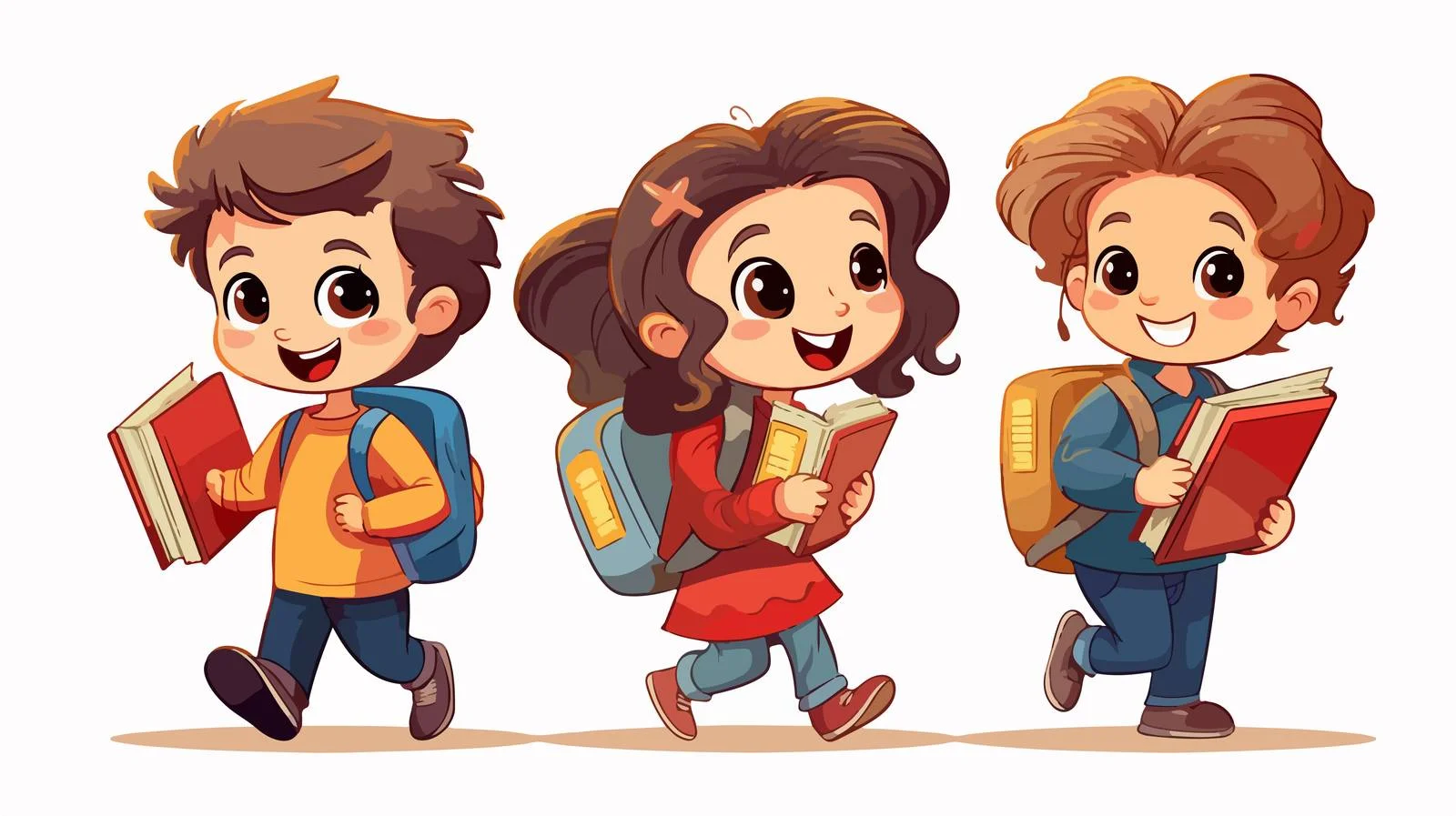 Children Carry Donate Books Vector Illustration — free download from Dotvec