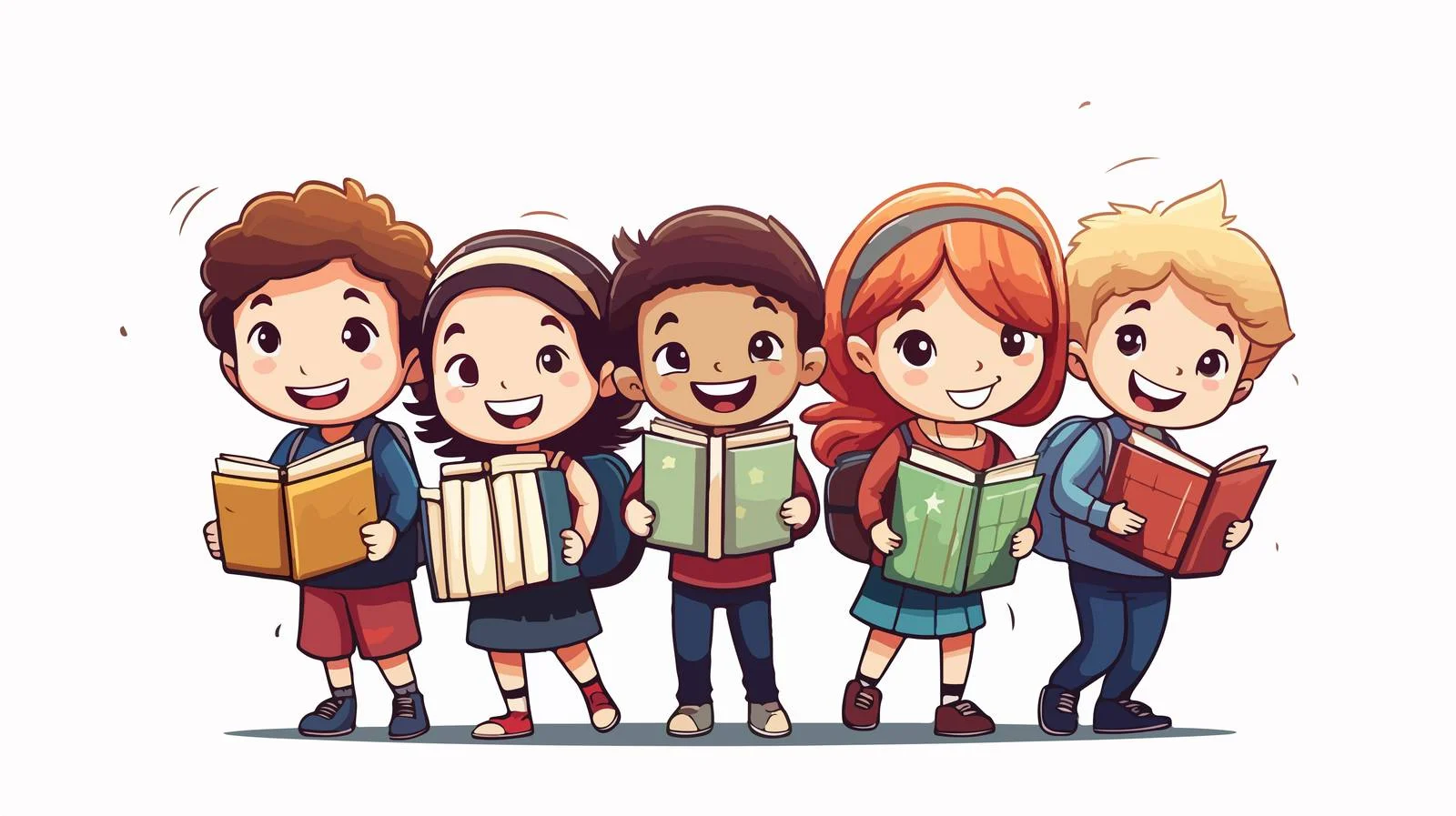 Joyful Kids Book Donation Illustration — free download from Dotvec
