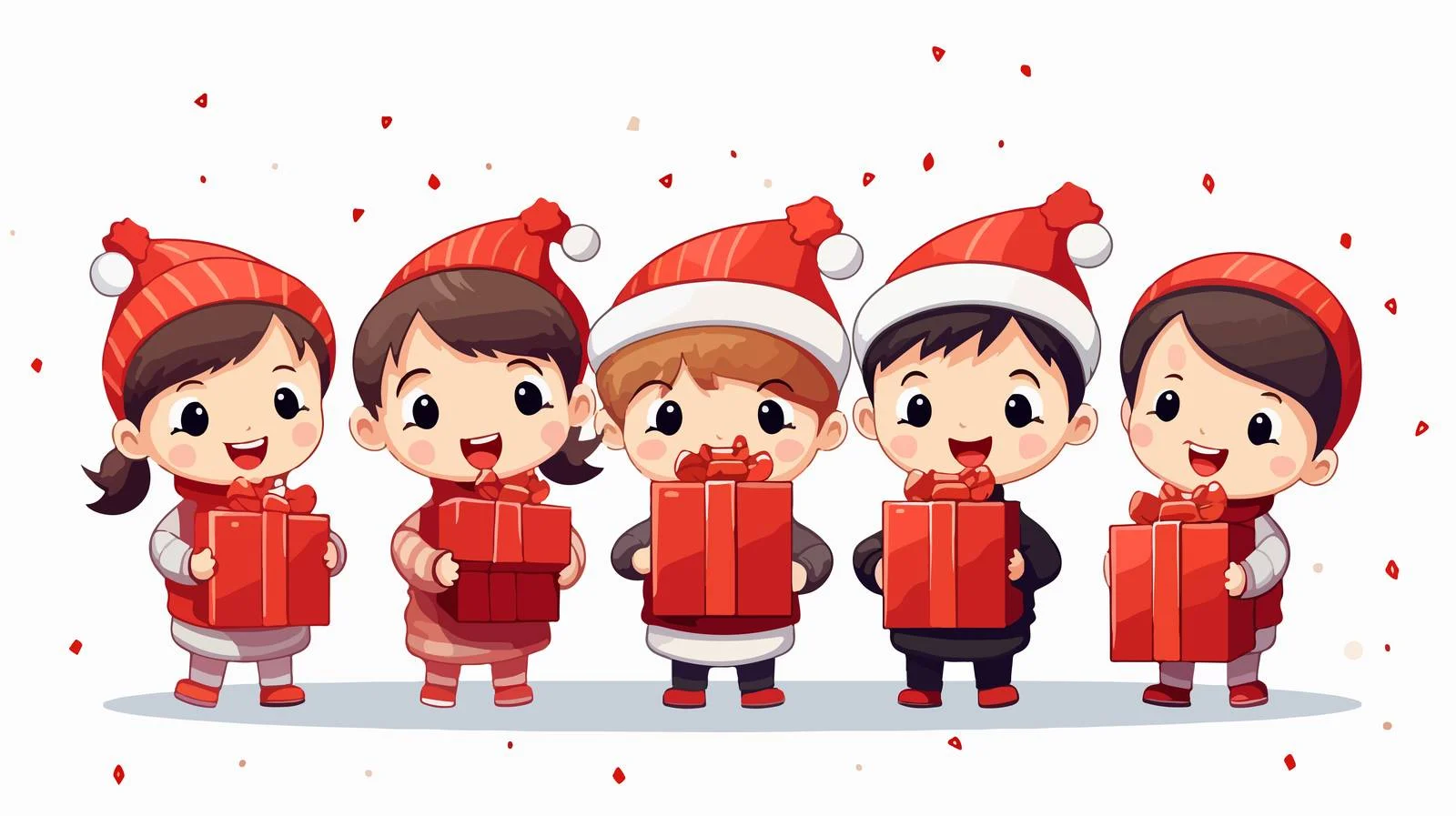 Festive Kids Cartoon Vector Illustration — free download from Dotvec