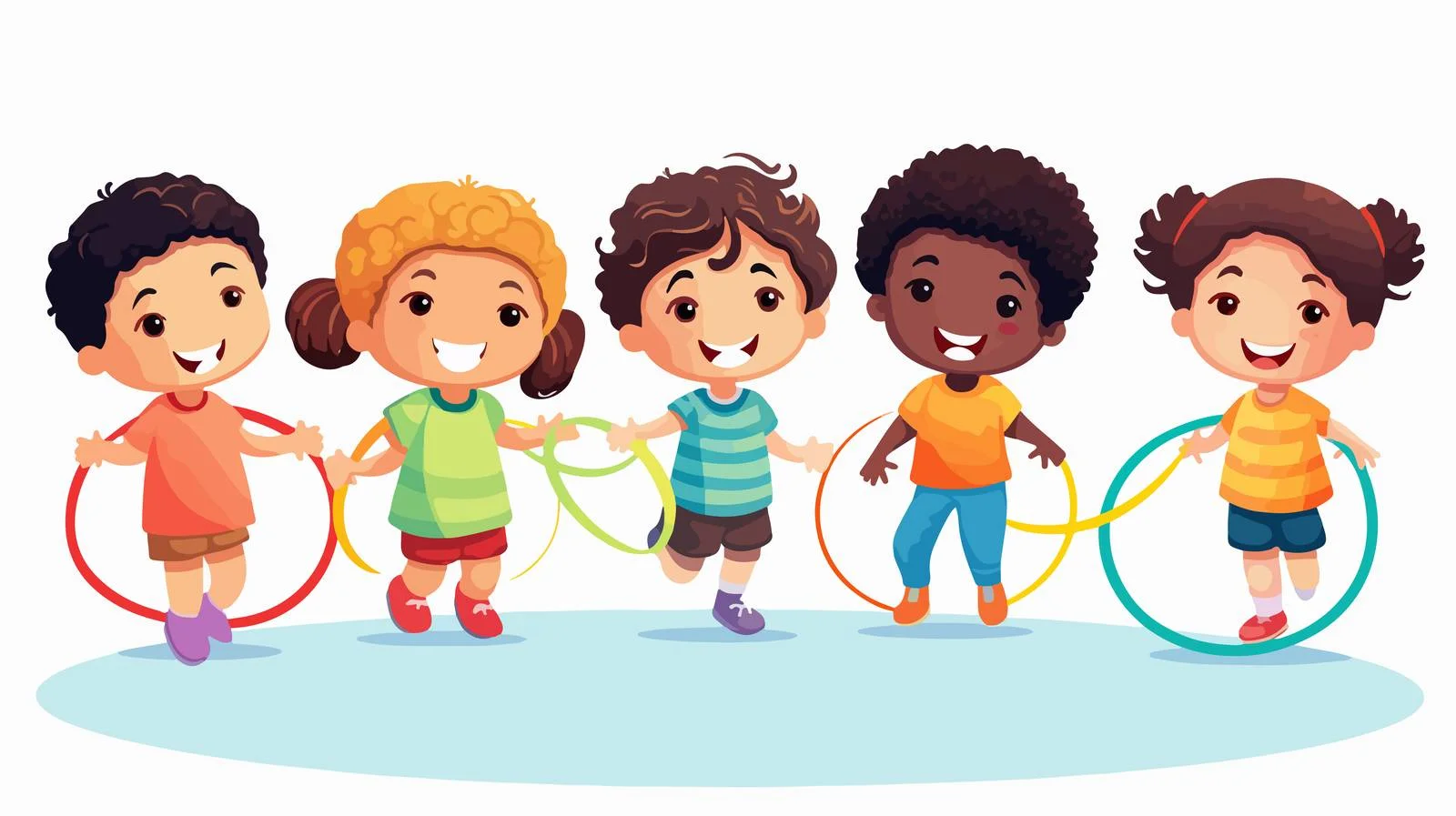 Joyful Kids Hula Hooping Illustration — free download from Dotvec