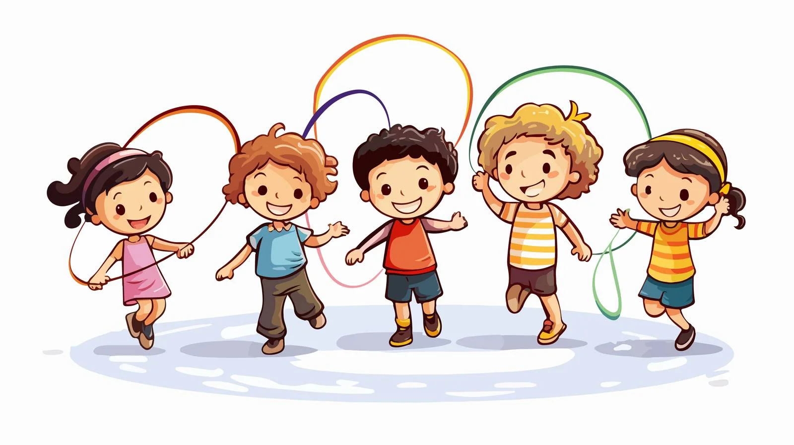 Joyful Kids Hula Hoop Activity Illustration — free download from Dotvec