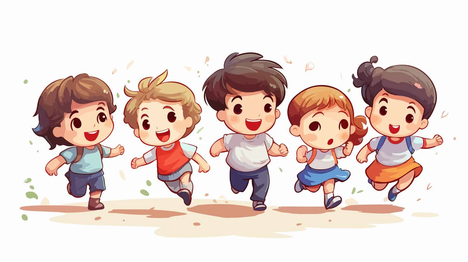 Joyful Kids Playing Vector Illustration — free download from Dotvec