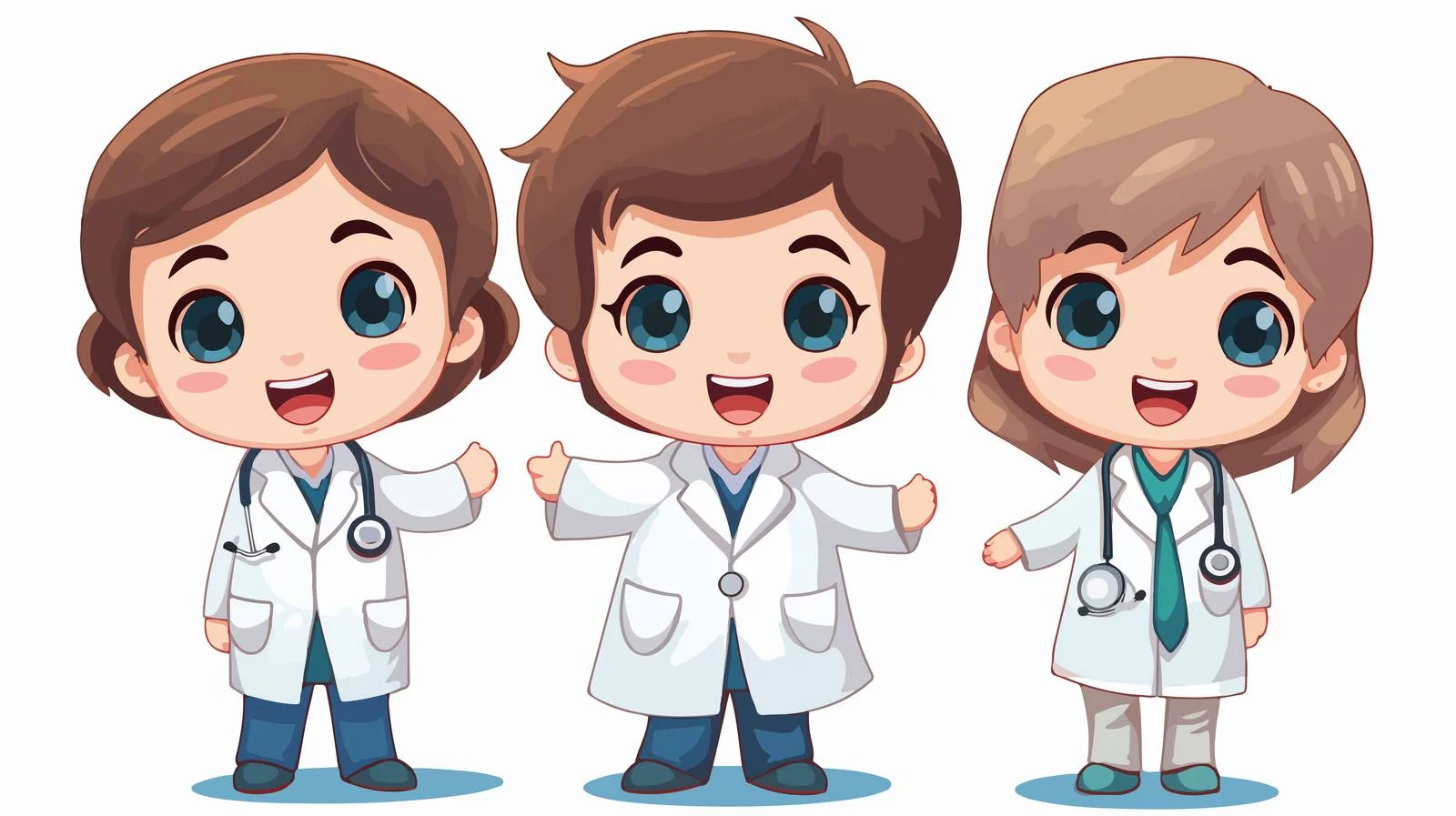Joyful Children with Smiling Doctor — free download from Dotvec