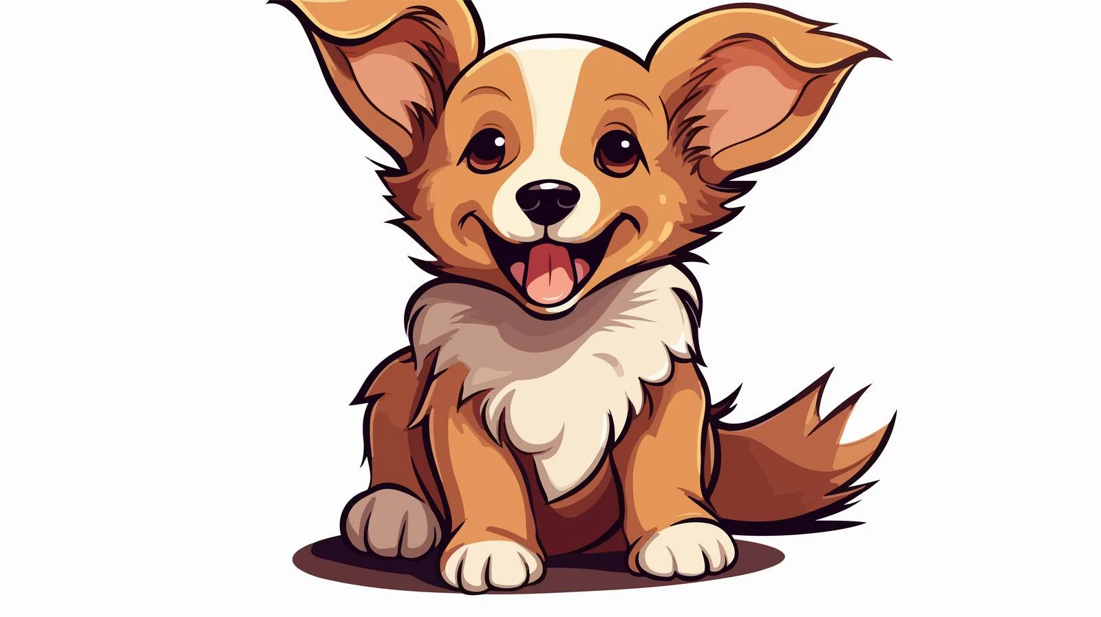 Happy Dog Cartoon Illustration — free download from Dotvec