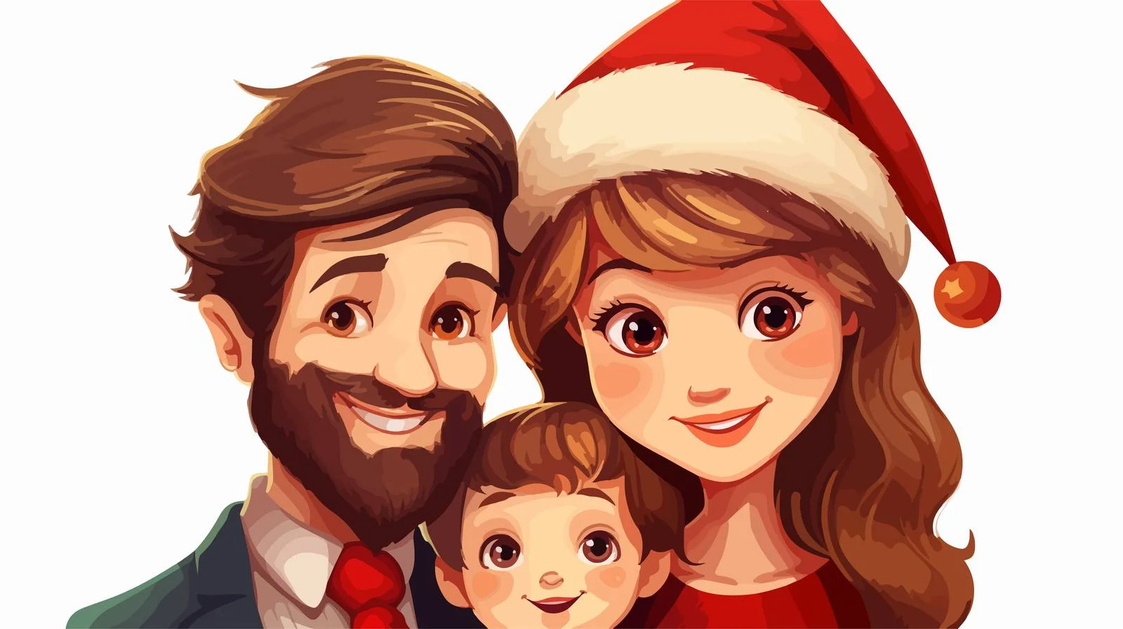 Family Celebrating Christmas with Cart — free download from Dotvec