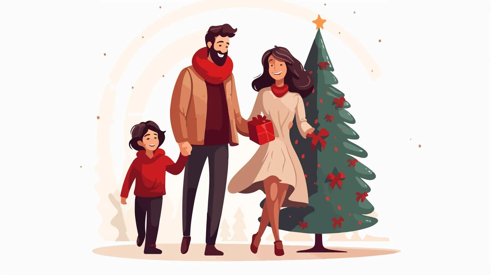 Family Christmas Celebration with Cart — free download from Dotvec