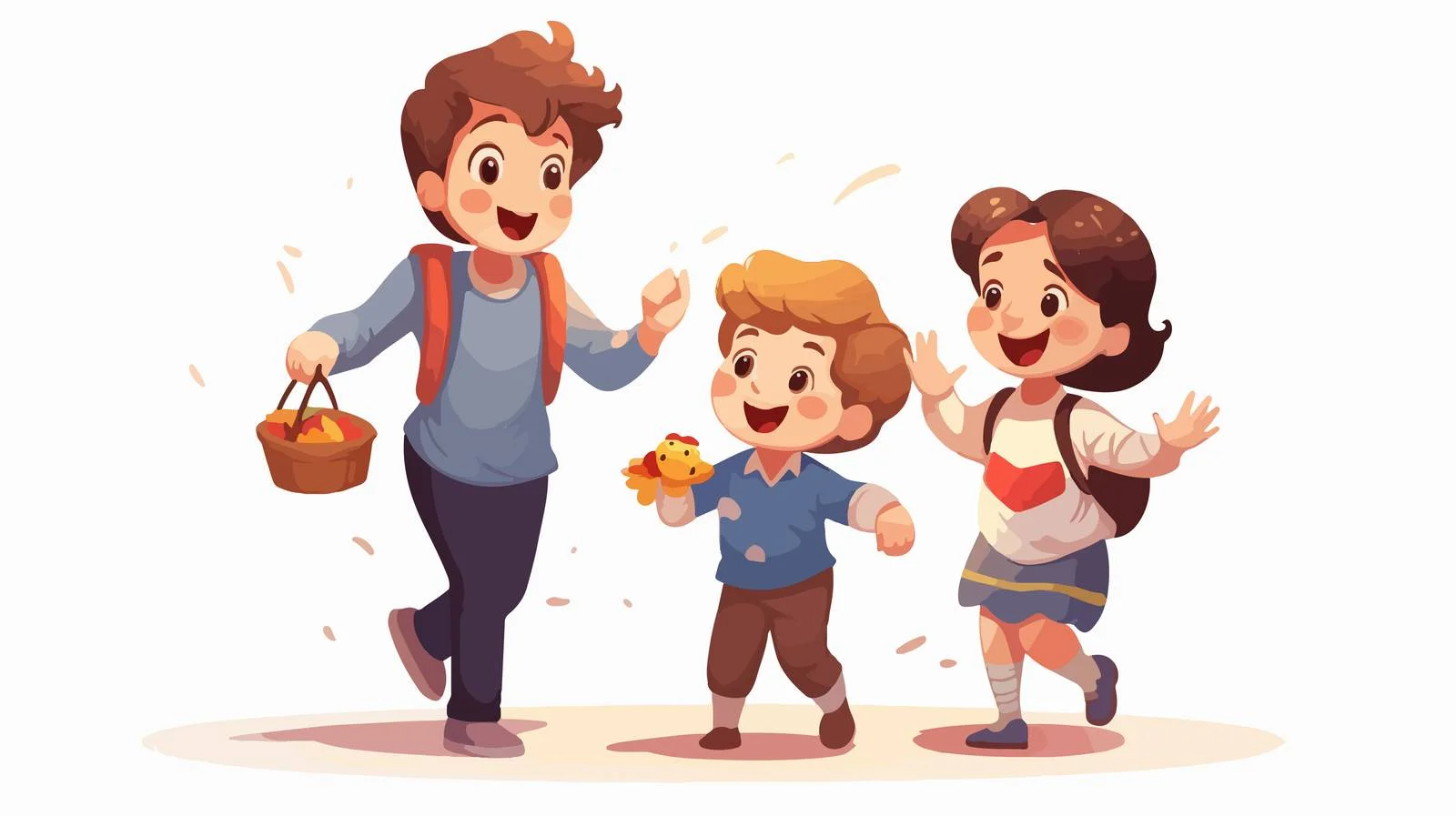 Mother shares sweets with children — free download from Dotvec