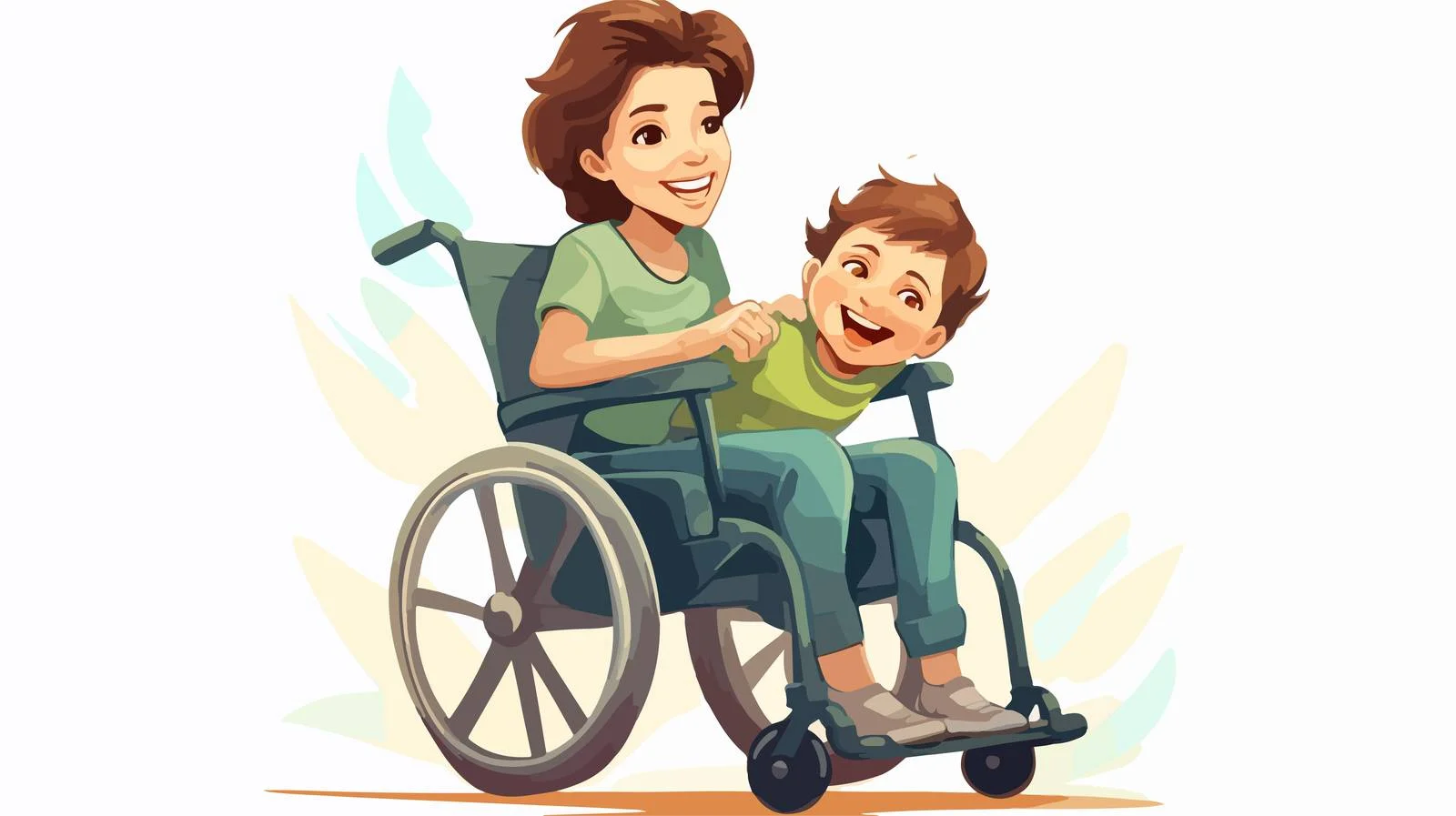 Supportive Mother and Disabled Child Cartoon — free download from Dotvec