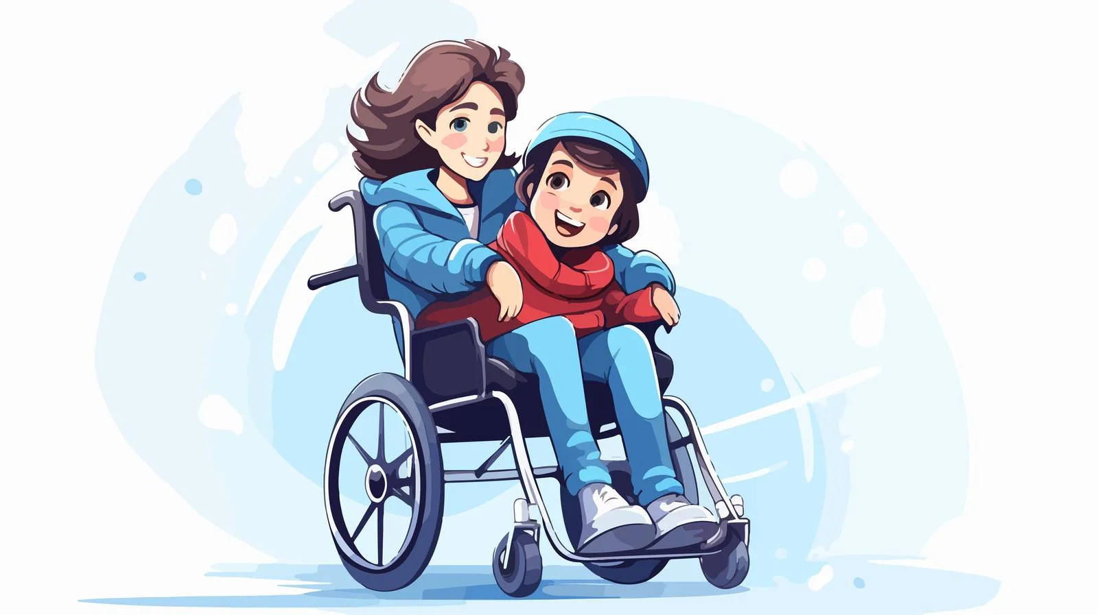 Caring Mother and Disabled Child Illustration — free download from Dotvec