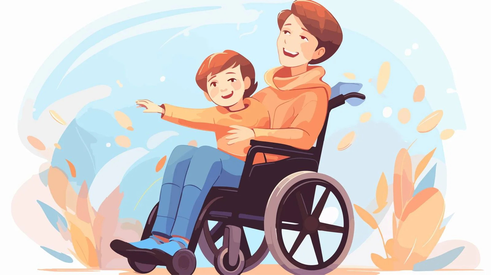 Empowering Disabled Child Cartoon Vector Illustration — free download from Dotvec