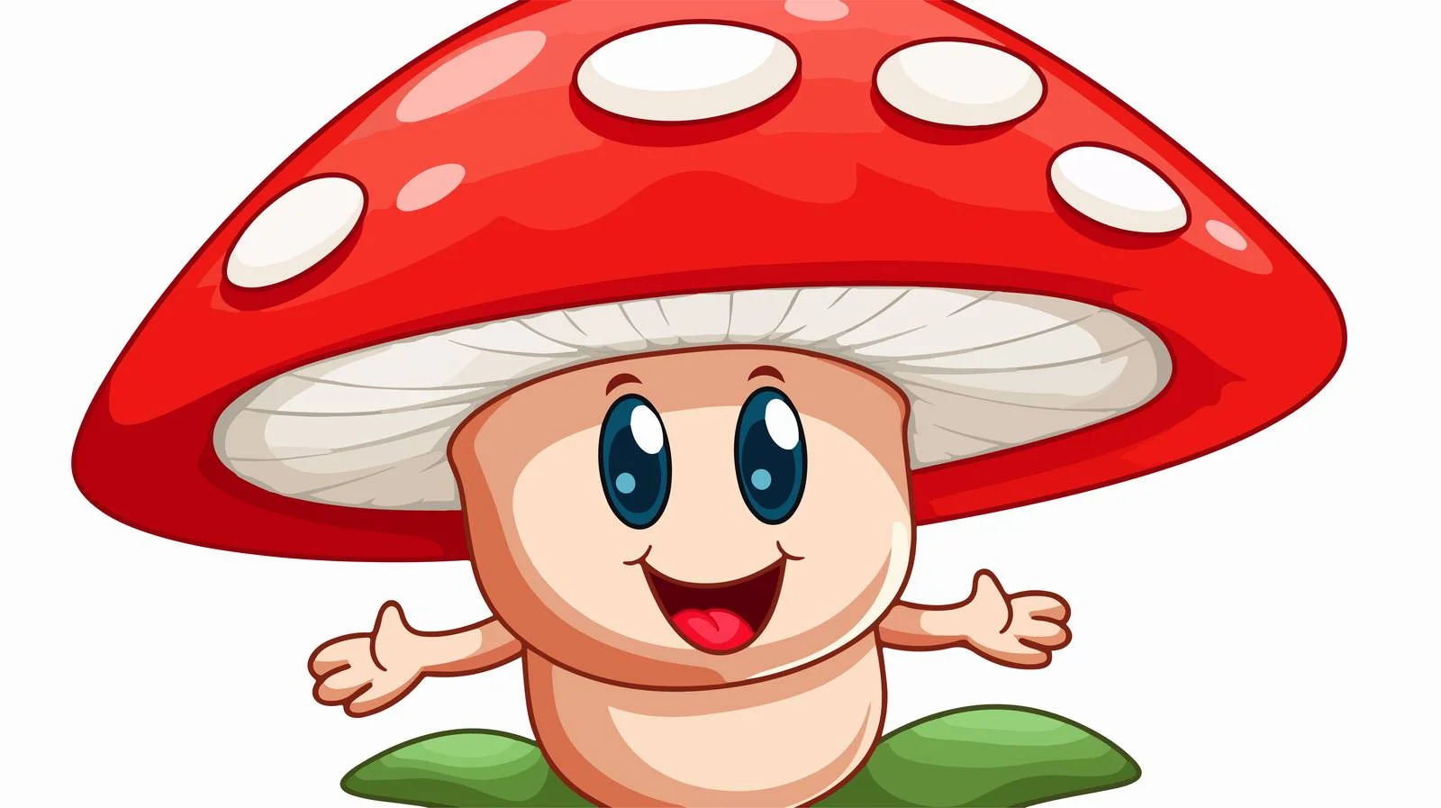 Cheerful Mushroom Cartoon Character Vector Illustration — free download from Dotvec