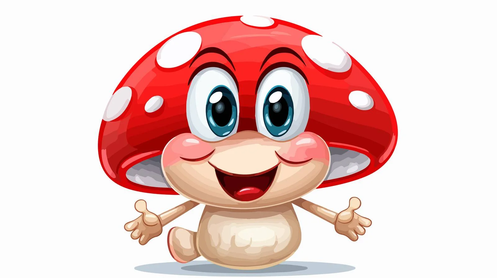 Joyful Mushroom Cartoon Character — free download from Dotvec