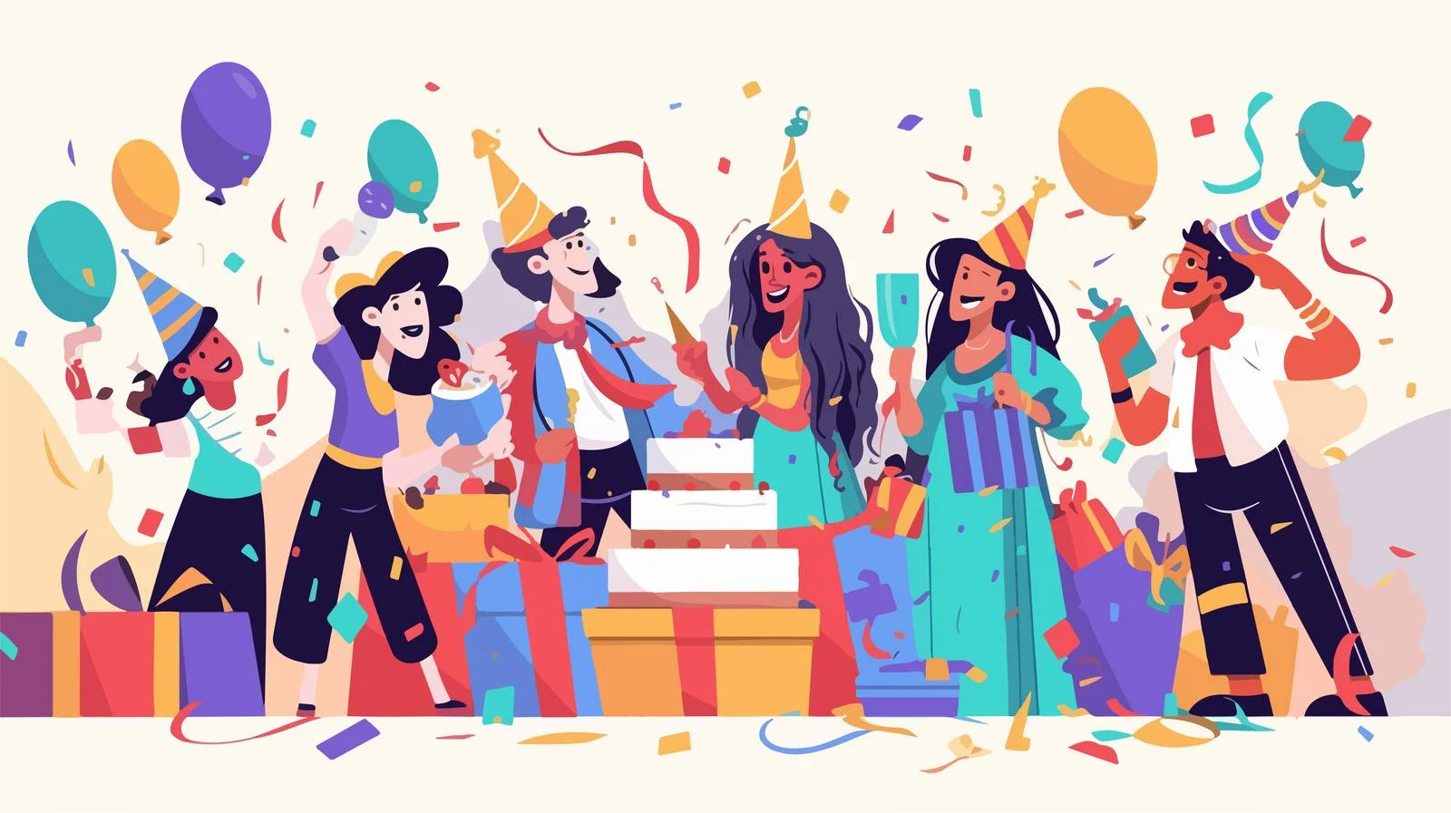 Joyful individuals getting ready for celebration — free download from Dotvec