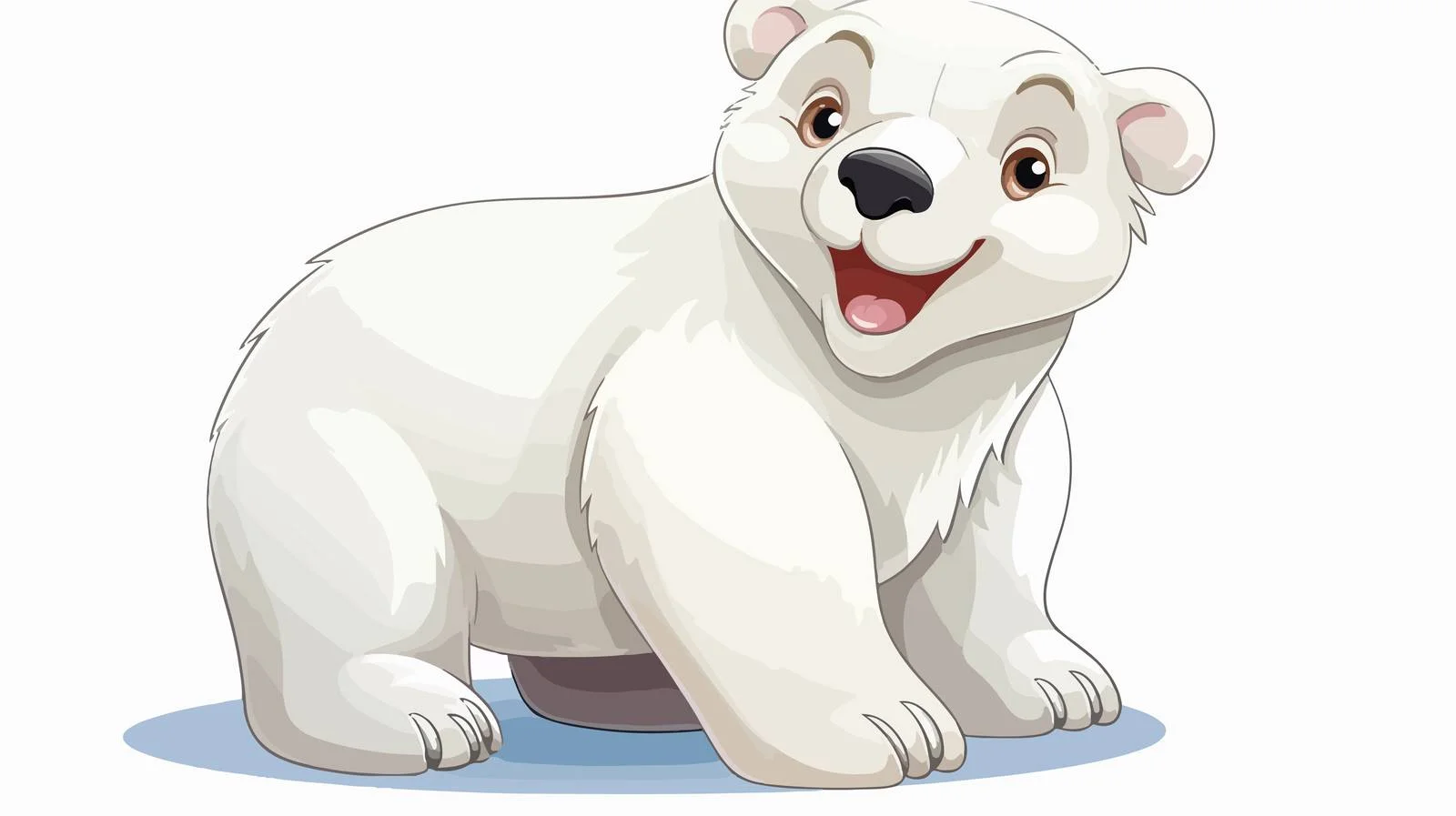 Joyful Polar Bear Cartoon Vector Illustration — free download from Dotvec