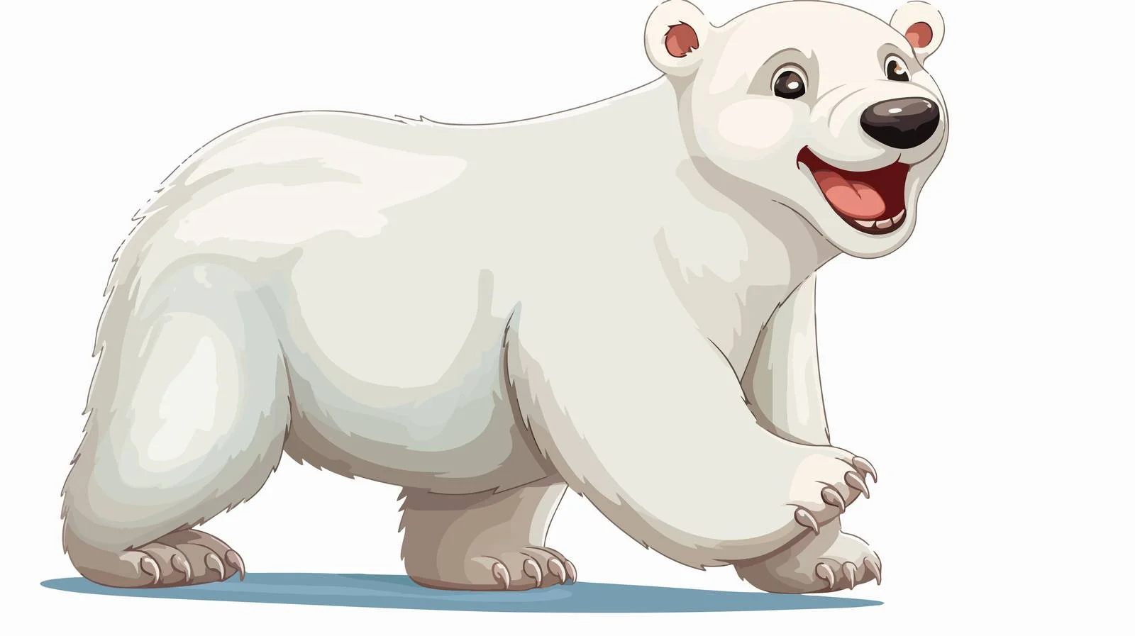 Cheerful Polar Bear Cartoon Illustration — free download from Dotvec