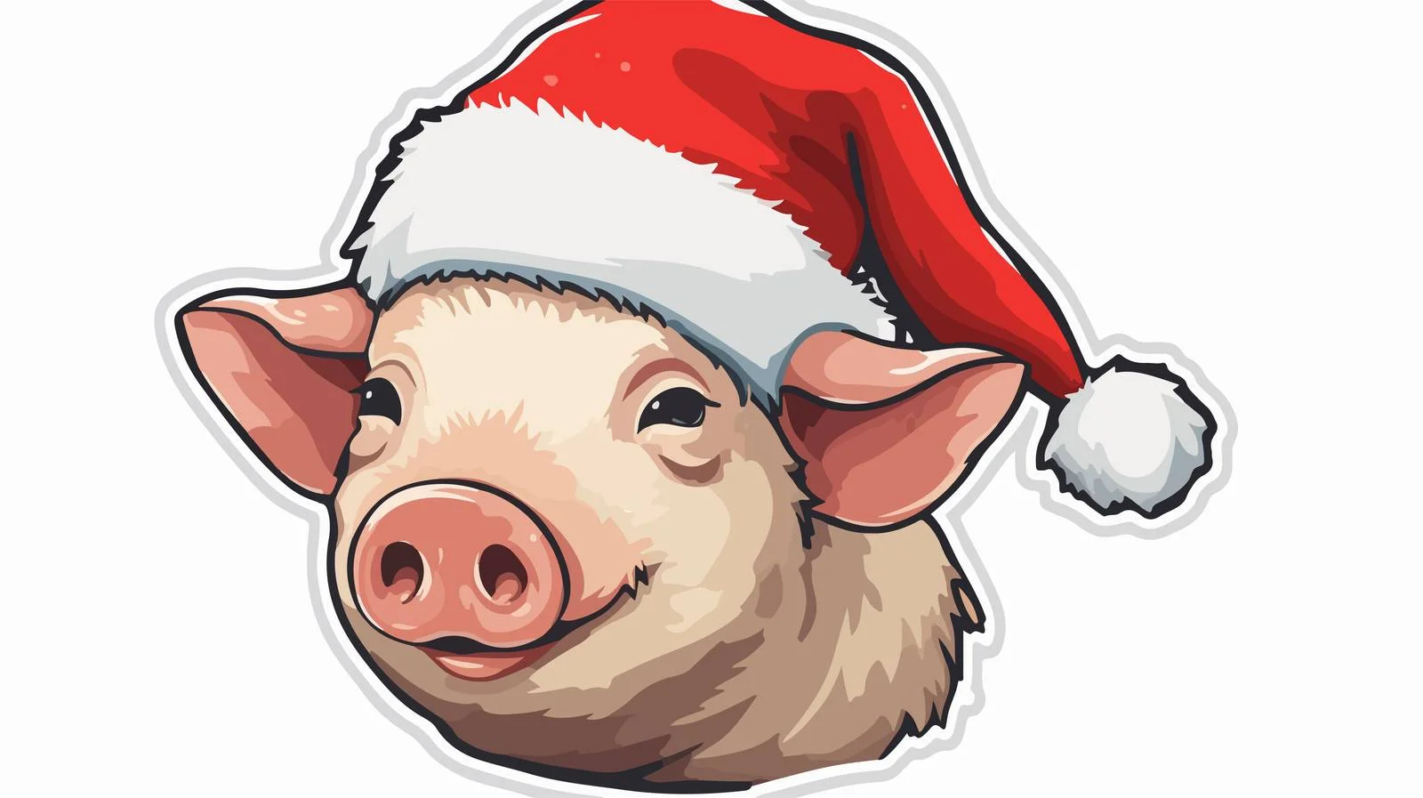 Cheerful Pig Sticker — free download from Dotvec