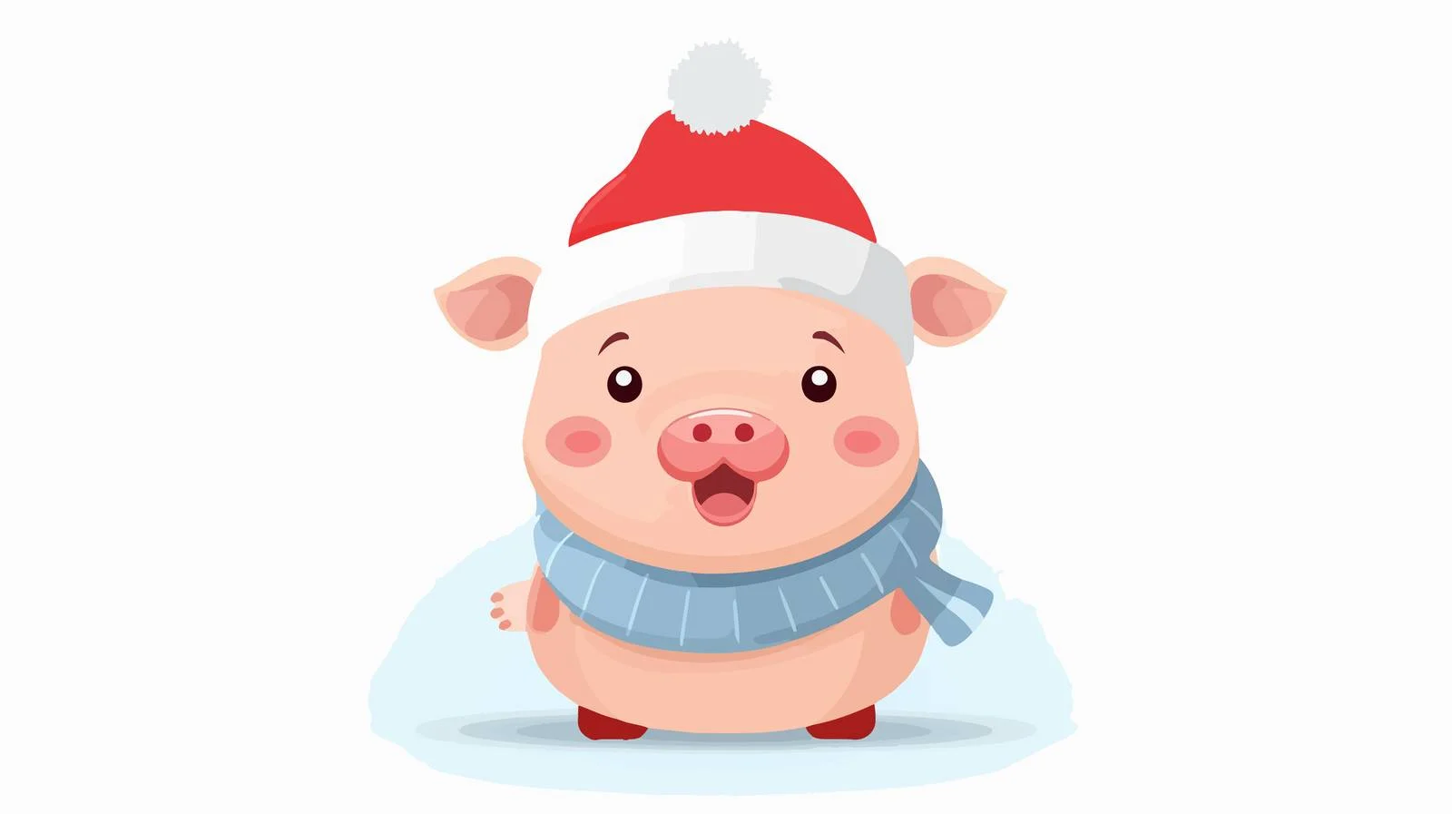Playful Pig Winter Cartoon Icon — free download from Dotvec