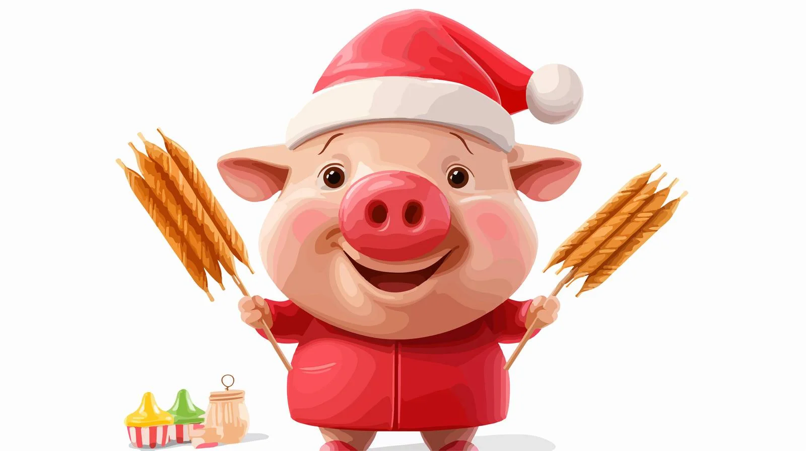 Quirky Pig Winter Cartoon Icon — free download from Dotvec