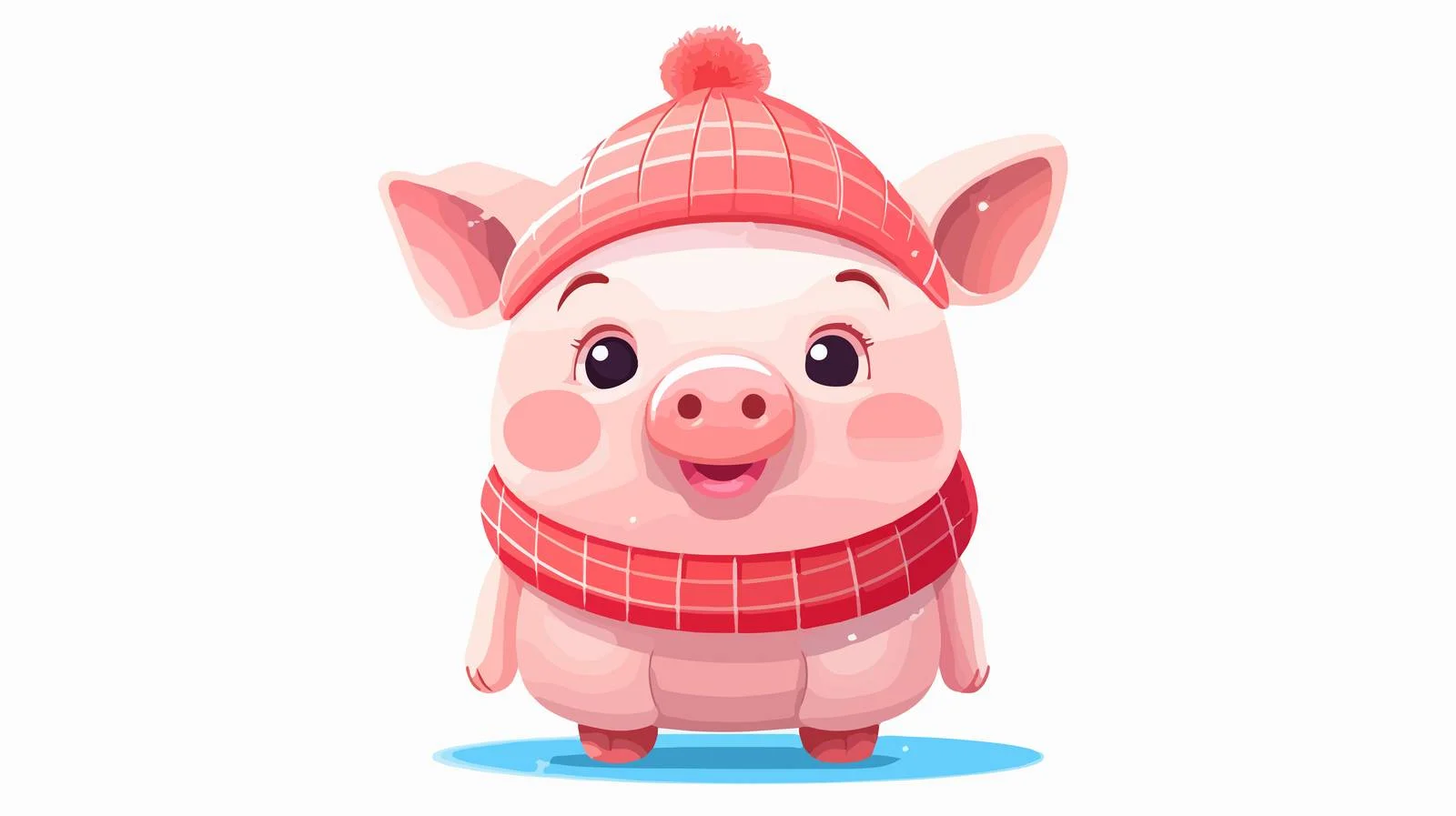 Winter Pig Cartoon Icon — free download from Dotvec