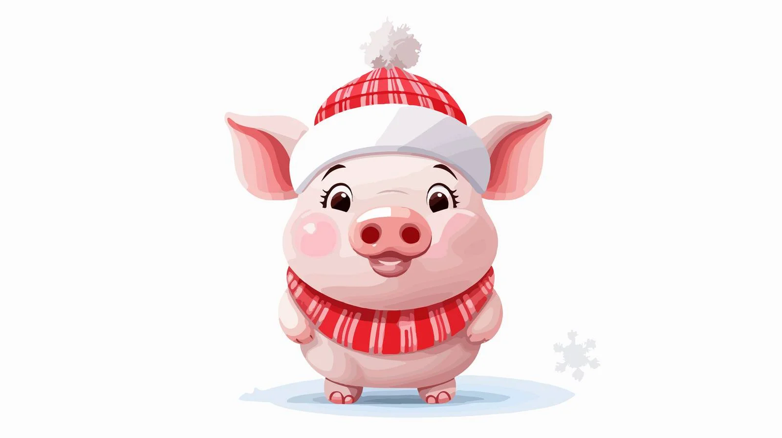 Whimsical Pig Winter Cartoon Icon — free download from Dotvec