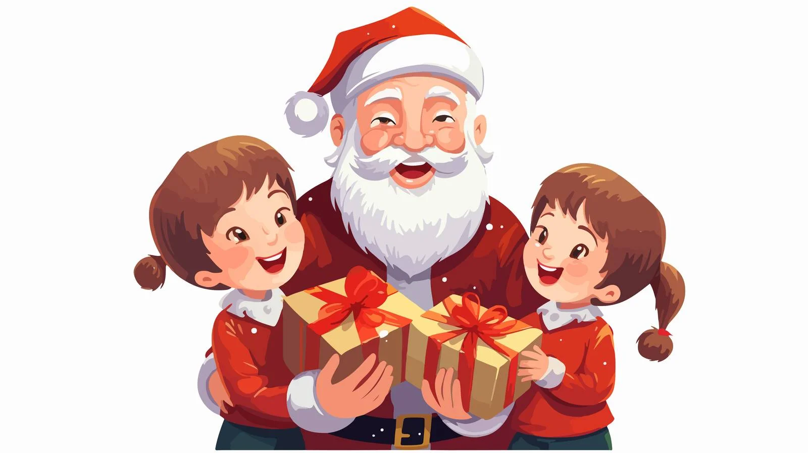 Santa Giving Presents to Kids — free download from Dotvec