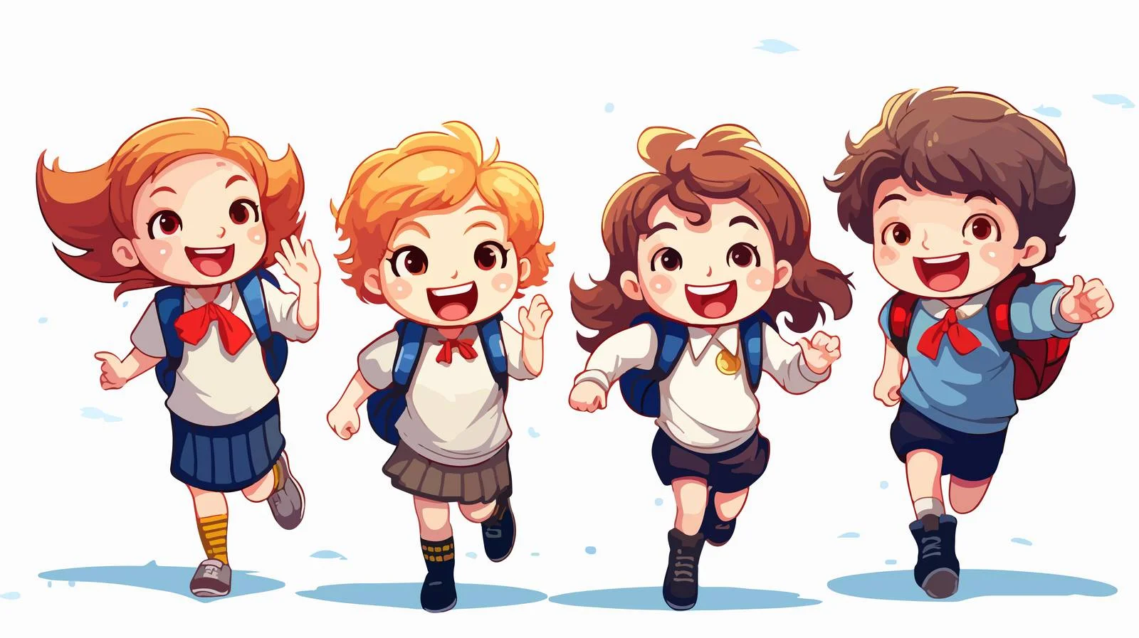 Joyful School Kids Jumping Illustration — free download from Dotvec