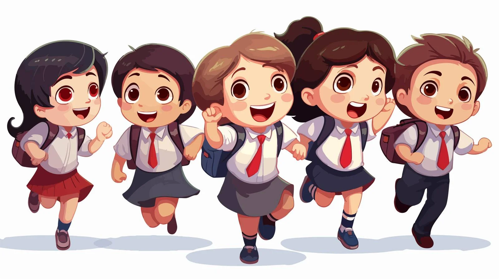 Joyful School Kids Jumping Together — free download from Dotvec