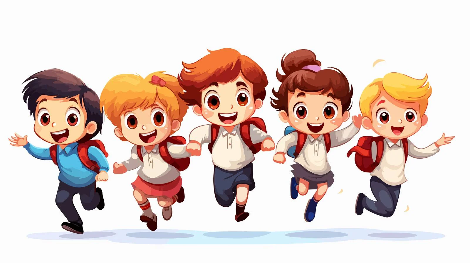 Energetic School Kids Jumping Vector Illustration — free download from Dotvec