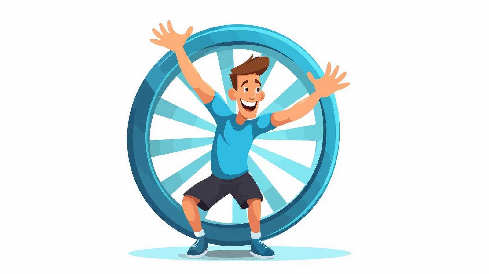 Energetic Wheel Cartoon Illustration — free download from Dotvec