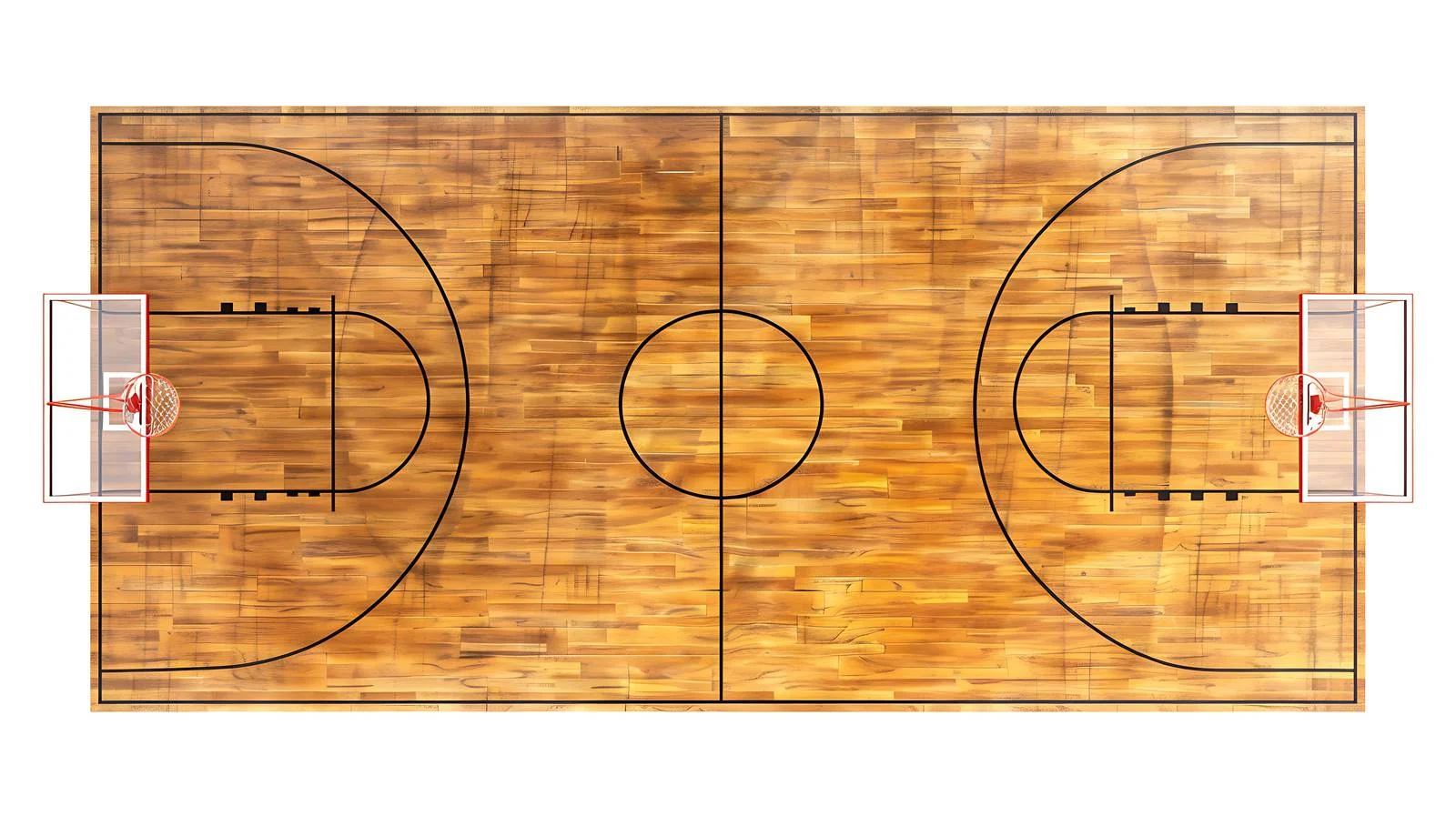 Elevated View of Hardwood Basketball Court — free download from Dotvec