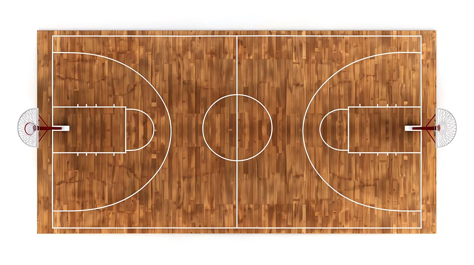 Elevated View of Hardwood Basketball Court — free download from Dotvec