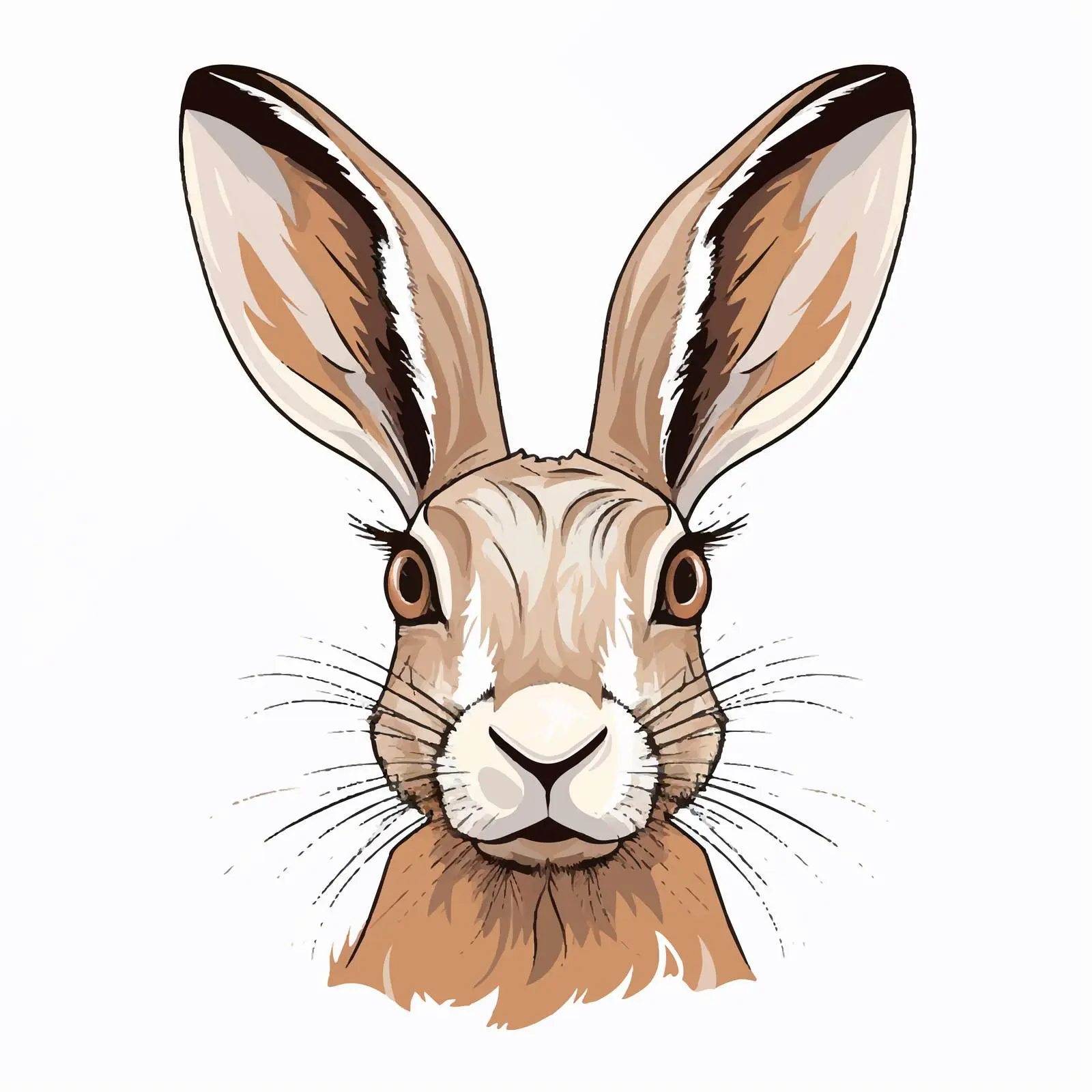 Colorful Cartoon Hare Head Portrait Vector — free download from Dotvec