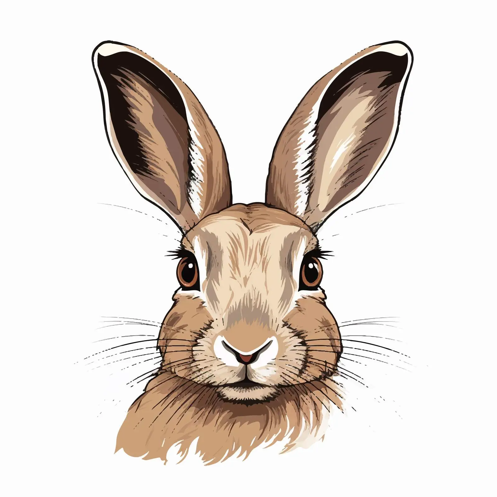 Colorful Cartoon Hare Head Portrait Vector Art — free download from Dotvec