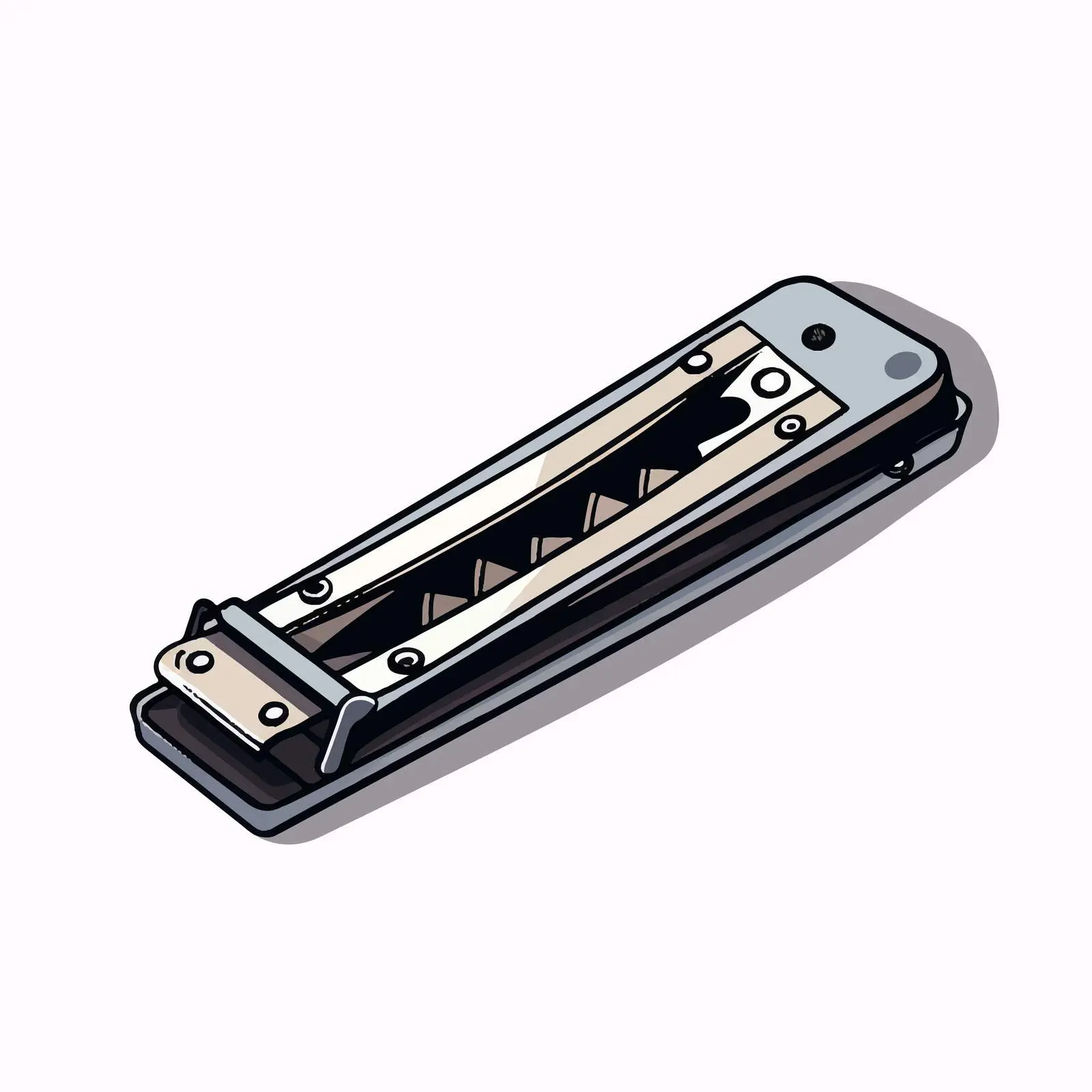 Cartoon Harmonica Line Vector Illustration – free harmonica image from Dotvec
