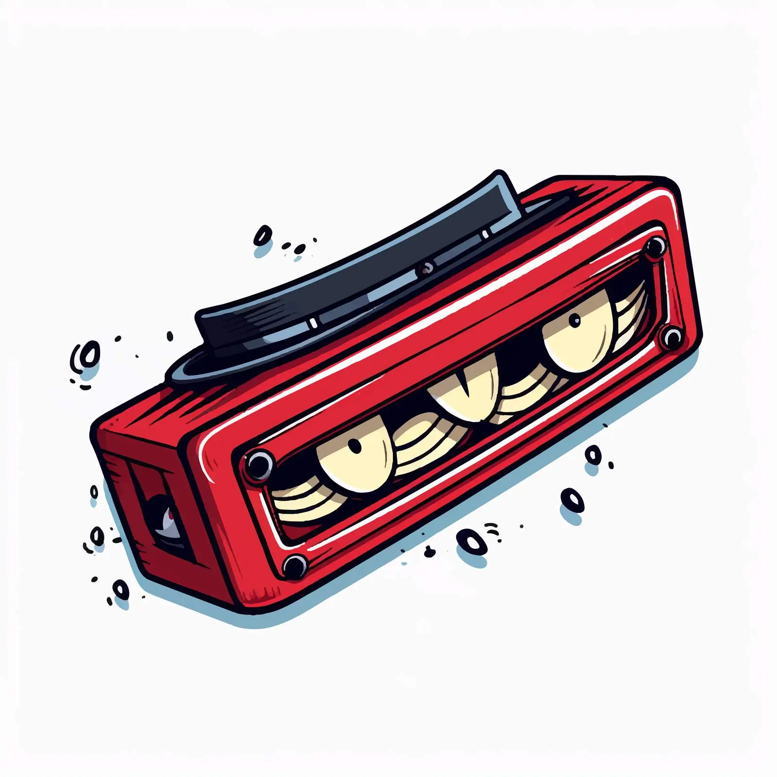 Cartoon Harmonica Line Vector Illustration – free harmonica image from Dotvec