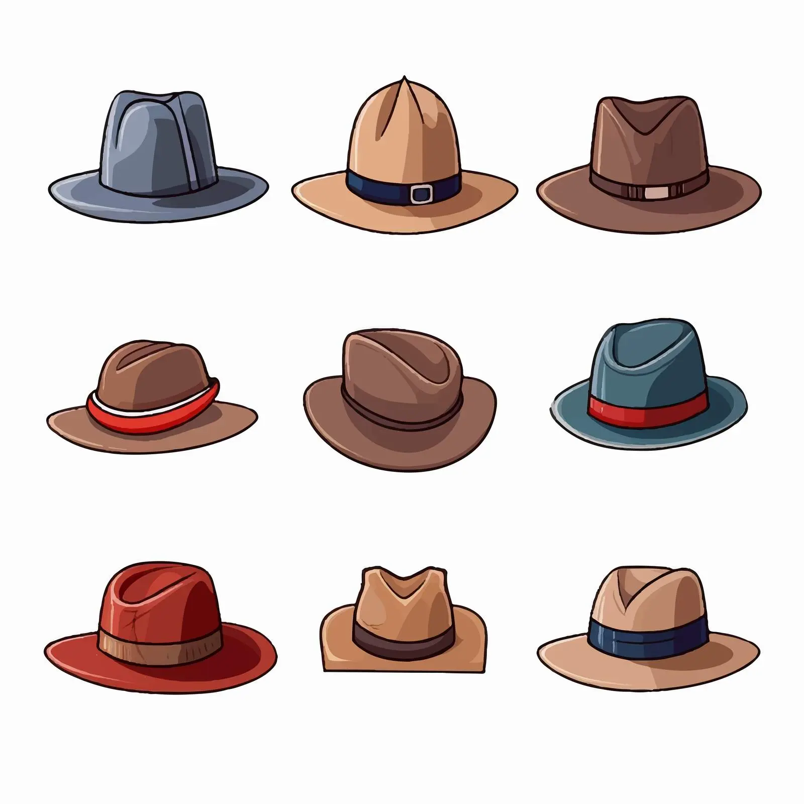 Cartoon Hat Line Vector Illustration — free download from Dotvec