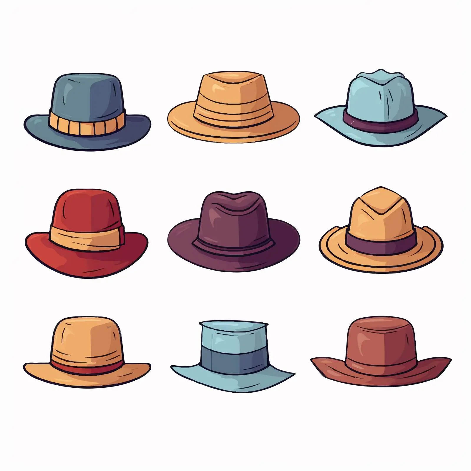 Stylish Hat Line Vector Illustration on White — free download from Dotvec