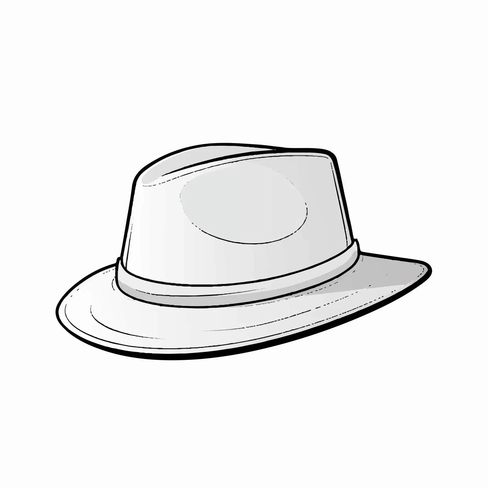 Top View Hat Outline Illustration on White Background — free download from Dotvec