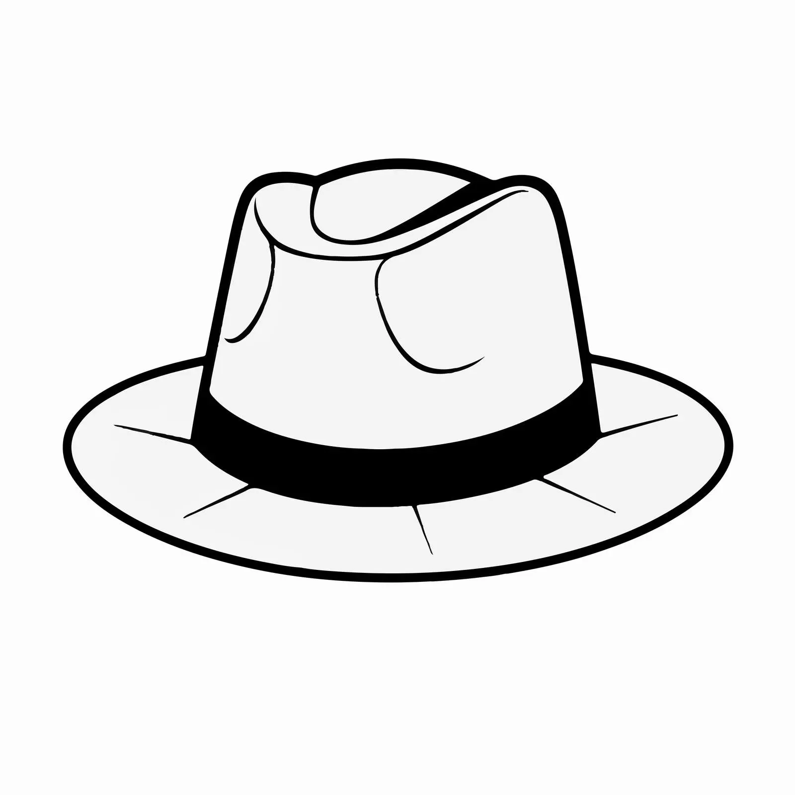 Top View Hat Outline Illustration on White Background — free download from Dotvec