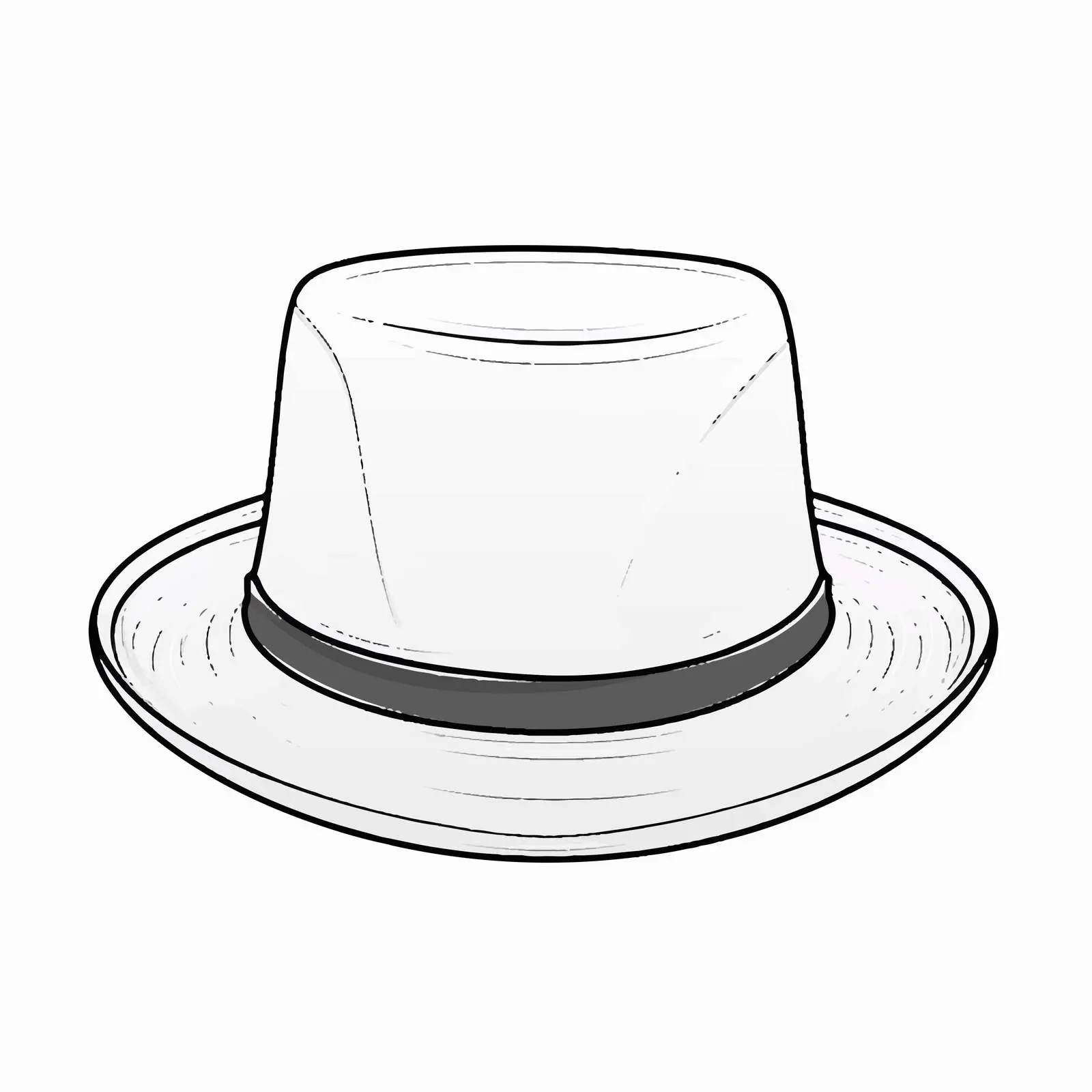 Hat Outline Vector Illustration on White Background — free download from Dotvec