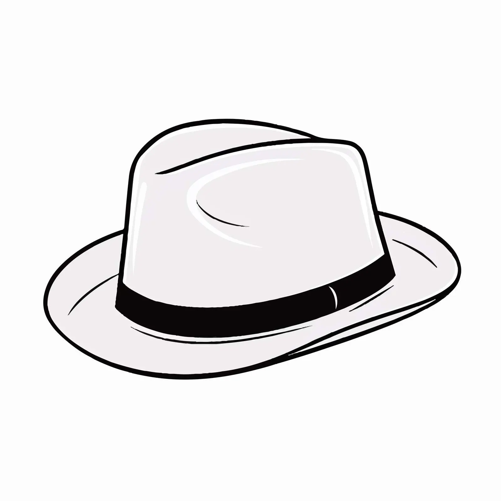 Stylish Hat Outline Vector Illustration — free download from Dotvec